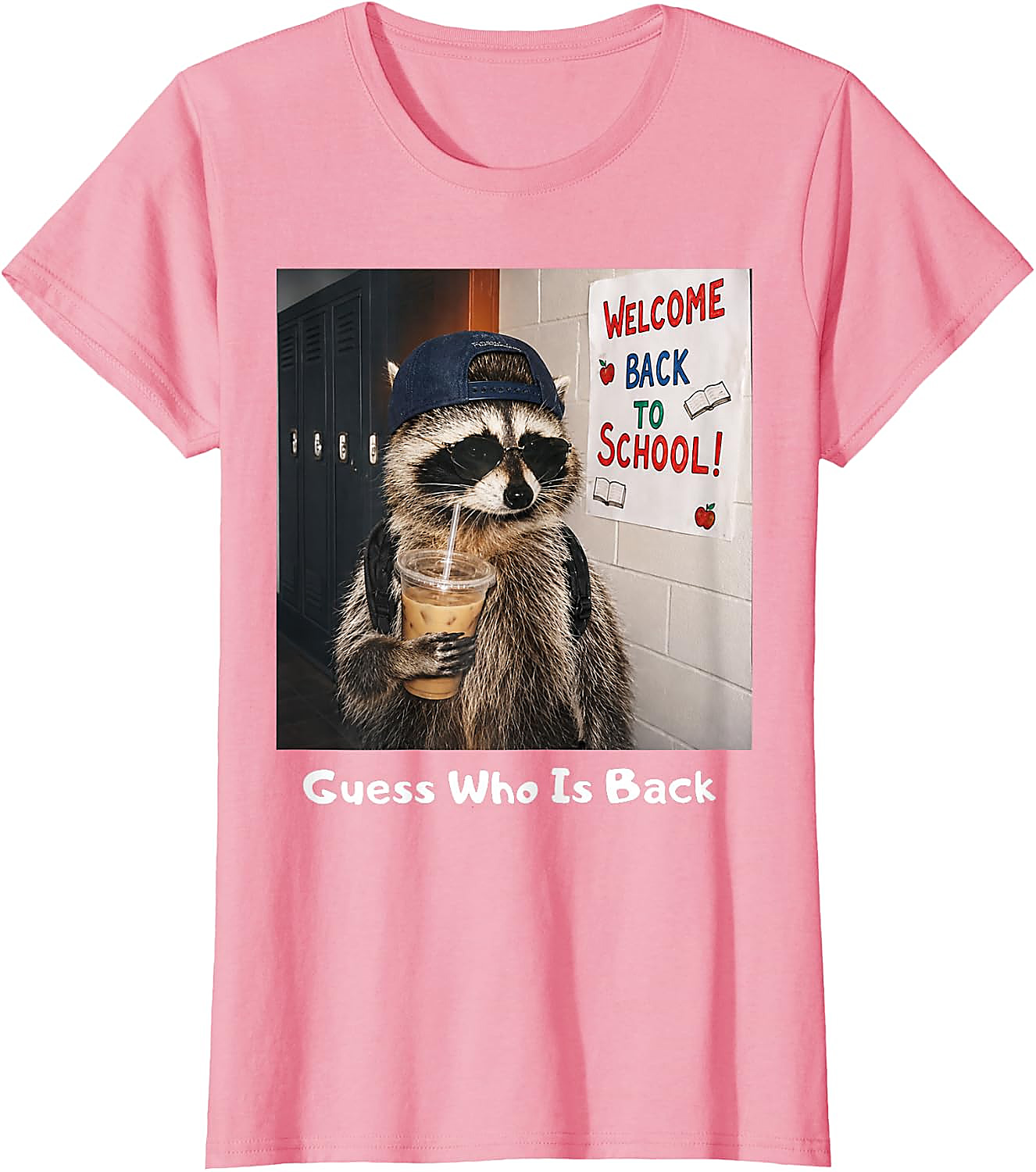 Guess Who Is Back Raccoon Meme T-Shirt | Funny School Tee