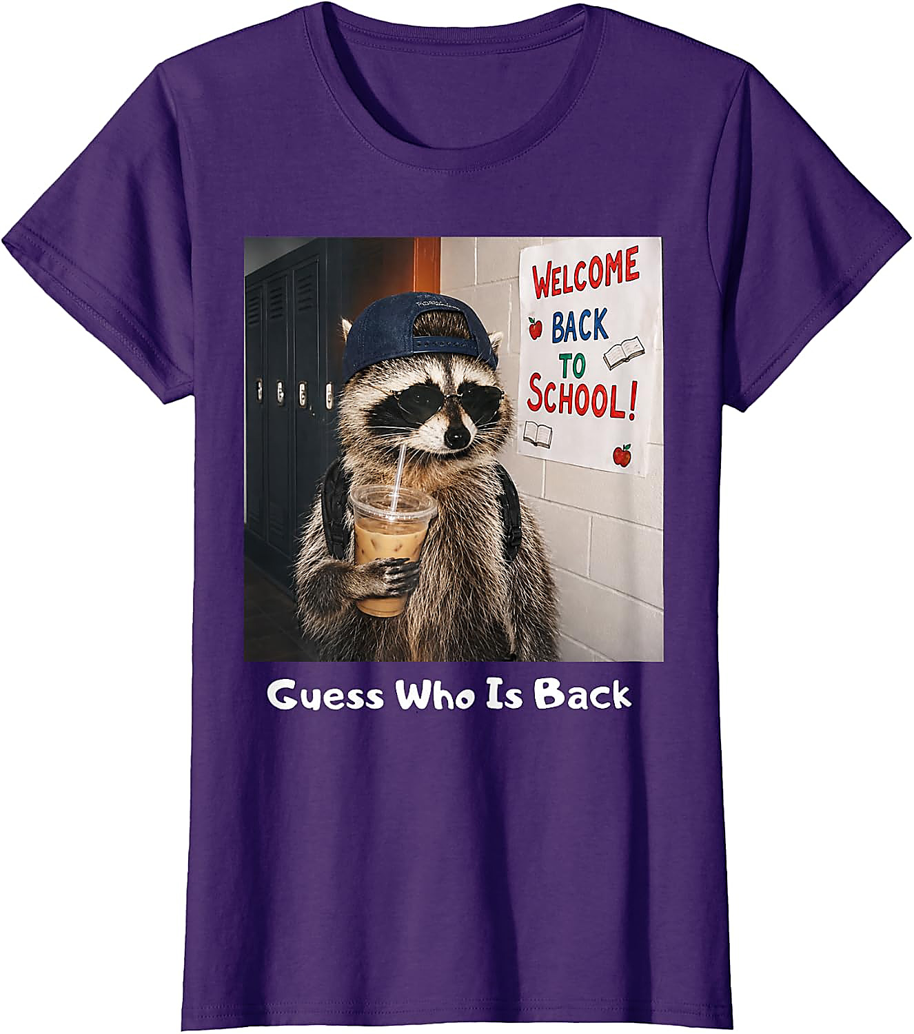 Guess Who Is Back Raccoon Meme T-Shirt | Funny School Tee