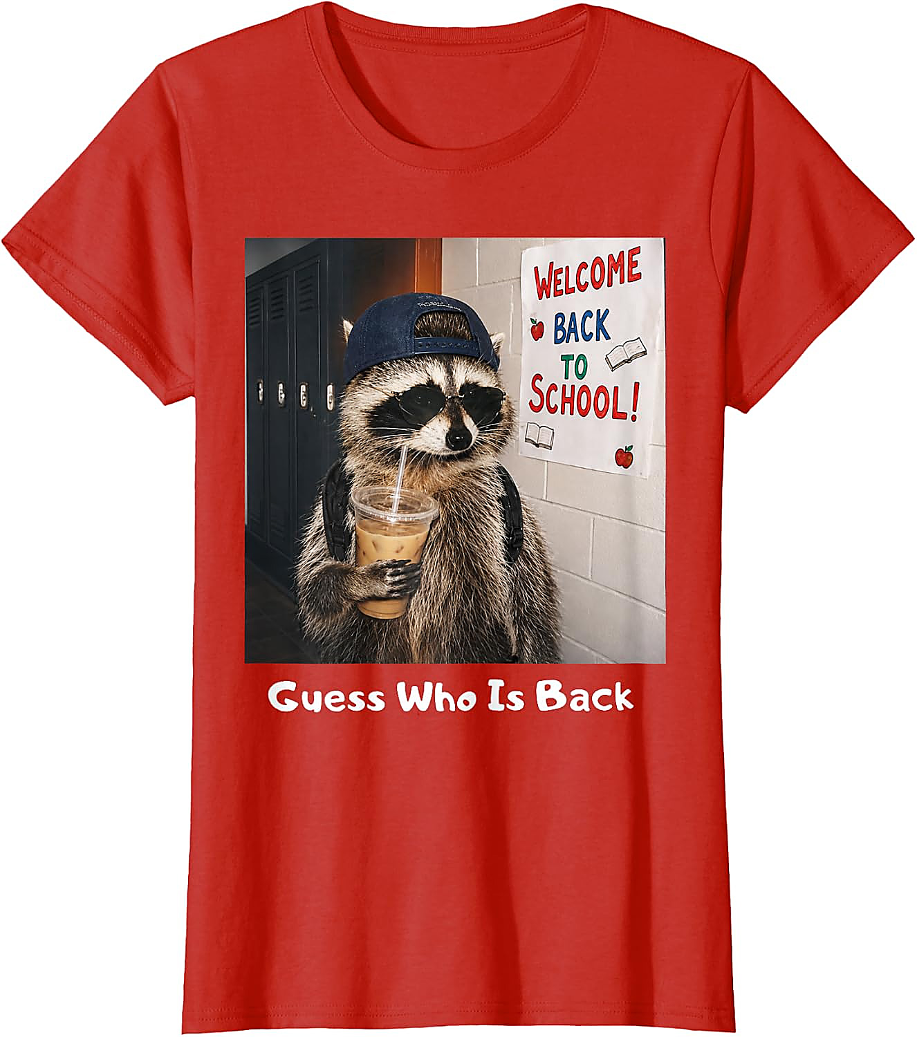 Guess Who Is Back Raccoon Meme T-Shirt | Funny School Tee