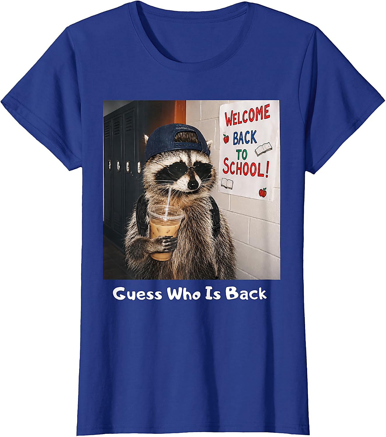 Guess Who Is Back Raccoon Meme T-Shirt | Funny School Tee