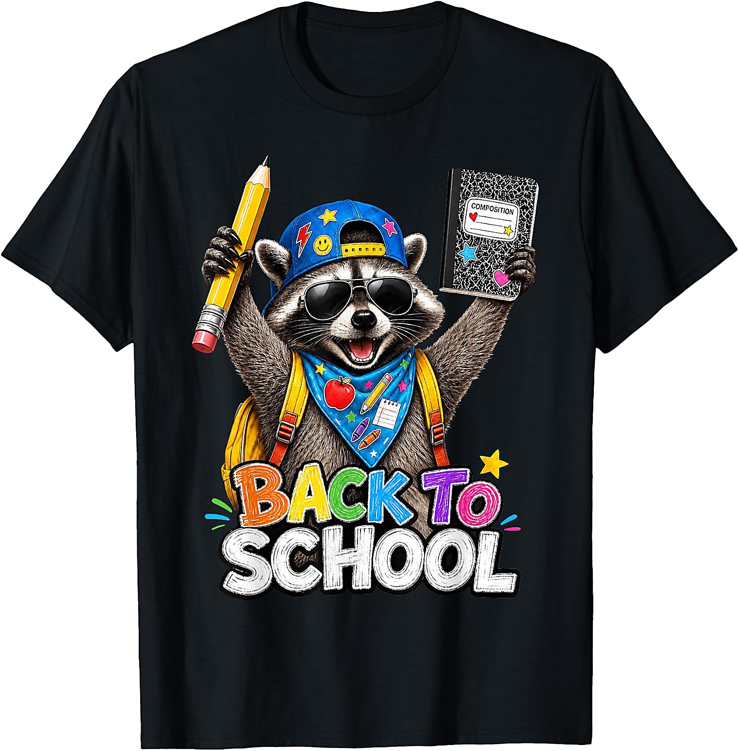 Back to School Raccoon Shirt | Funny Kids Teacher Tee