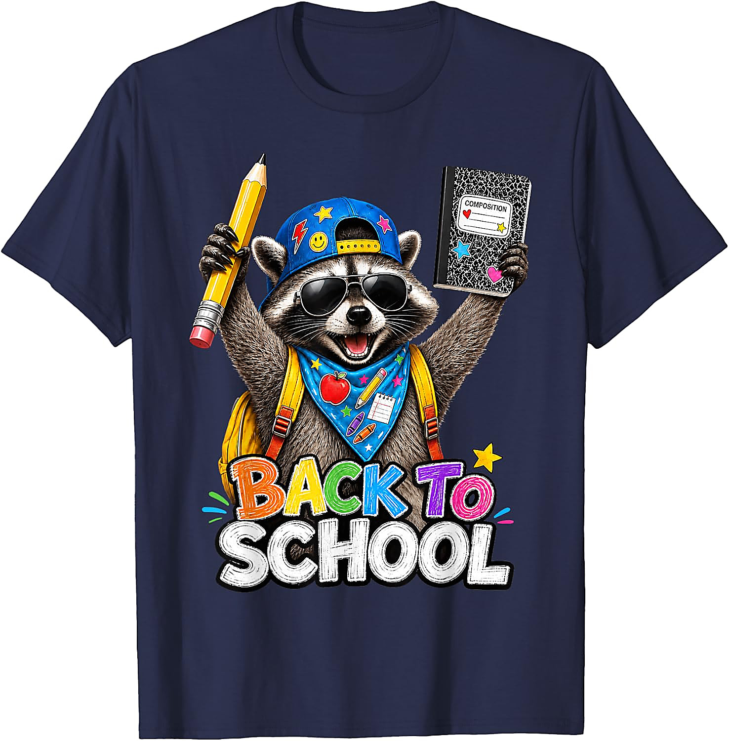 Back to School Raccoon Shirt | Funny Kids Teacher Tee
