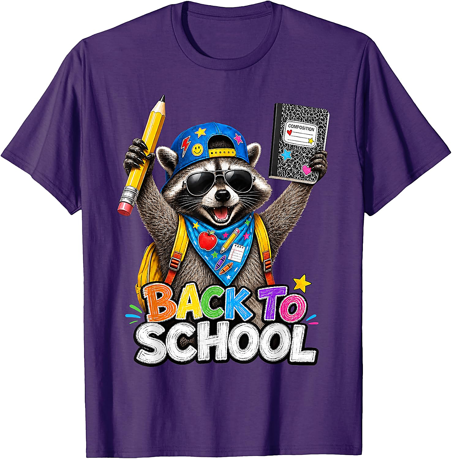 Back to School Raccoon Shirt | Funny Kids Teacher Tee
