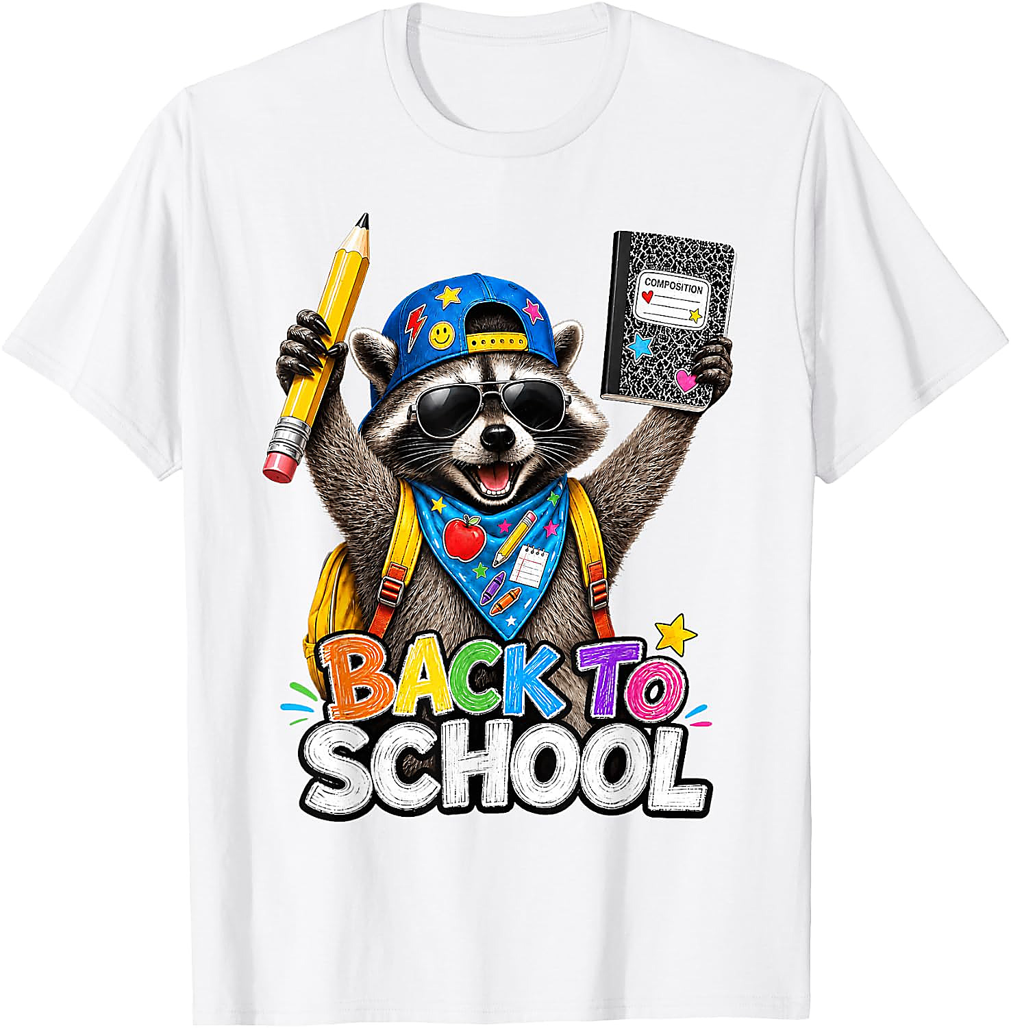 Back to School Raccoon Shirt | Funny Kids Teacher Tee