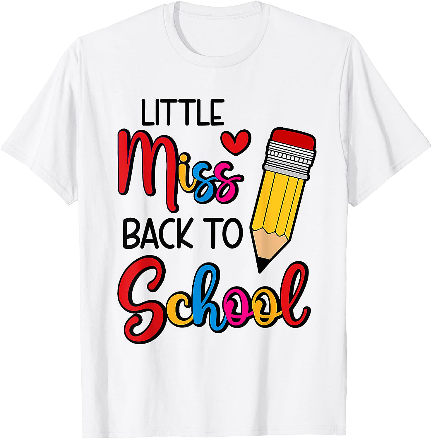 Little Miss Back To School T-Shirt Fun School Tee