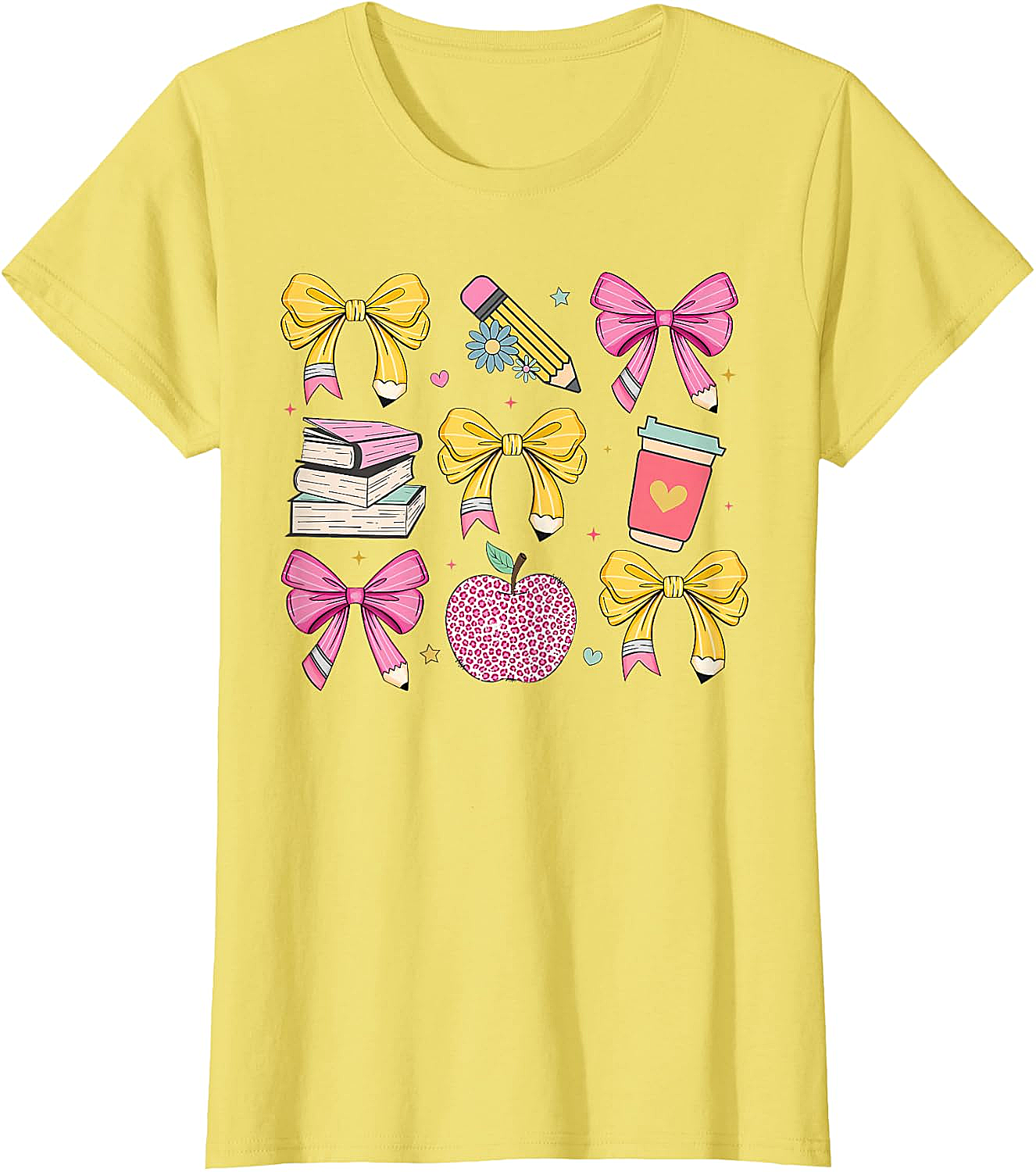 Apple Coquette Bow Books Back to School T-Shirt