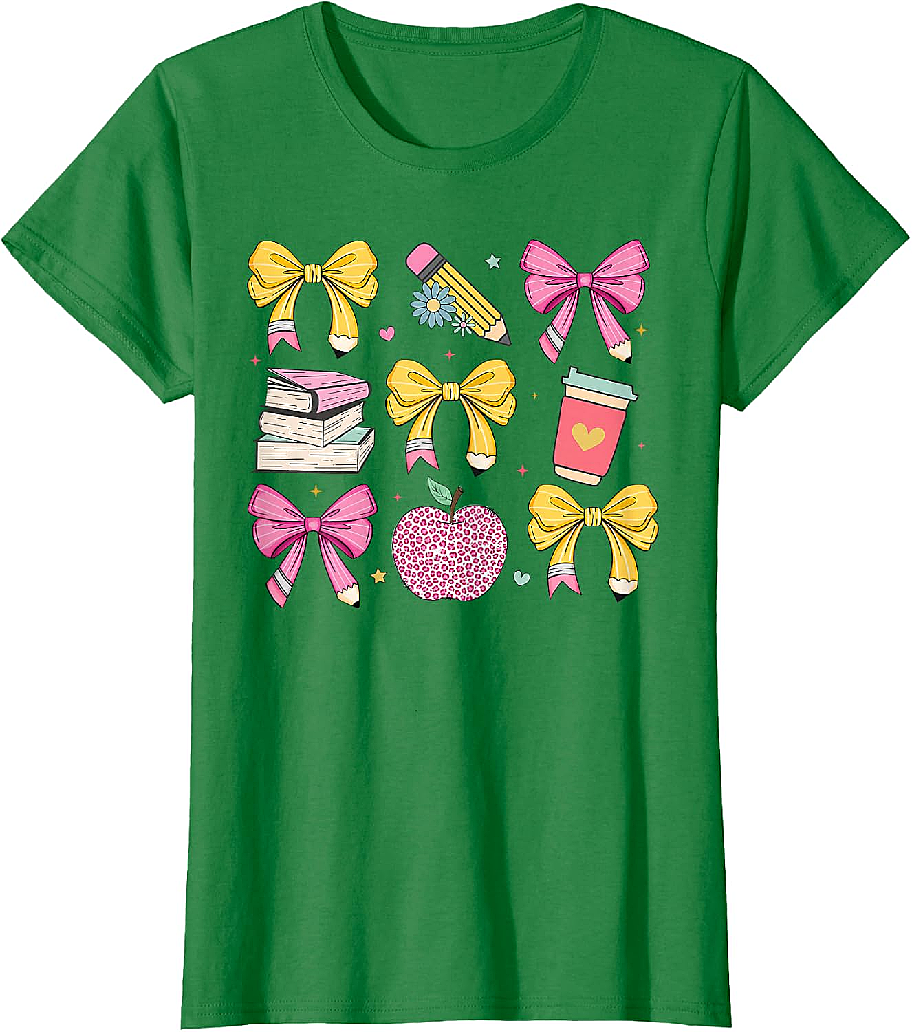 Apple Coquette Bow Books Back to School T-Shirt