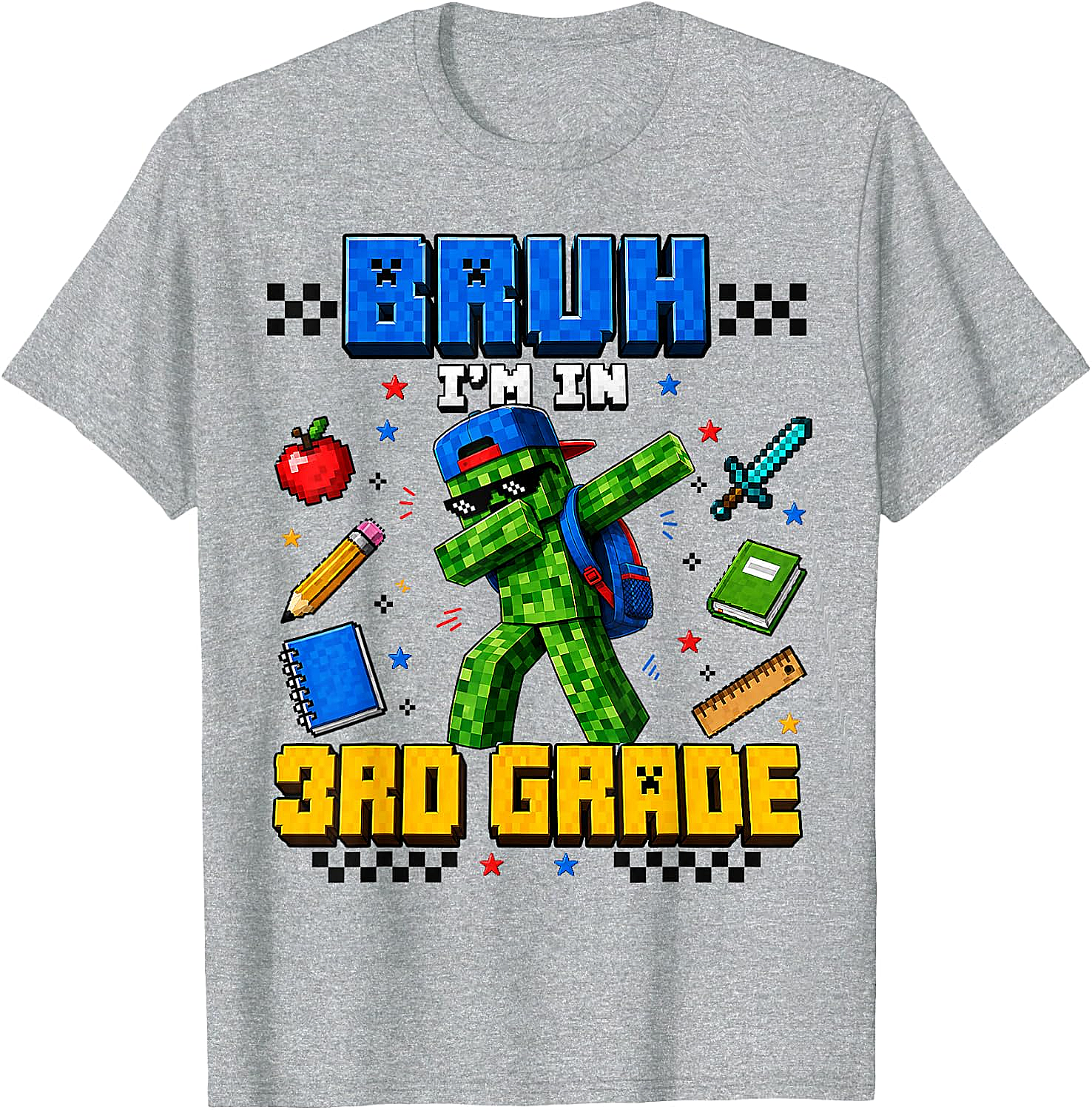 Bruh I'm in 3rd Grade Gamer Tee Back to School Kids Shirt