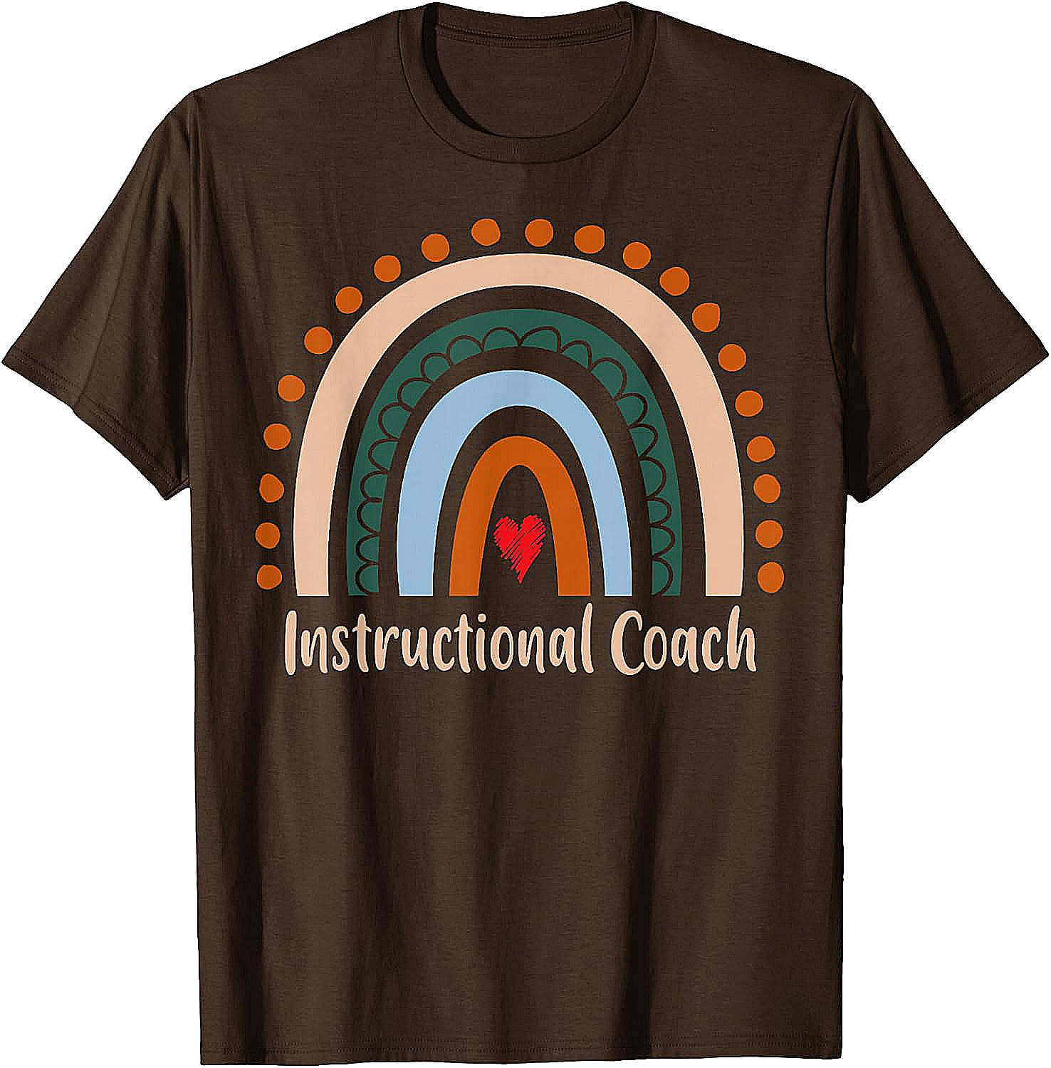 Instructional Coach Boho Rainbow T-Shirt Appreciation Gift