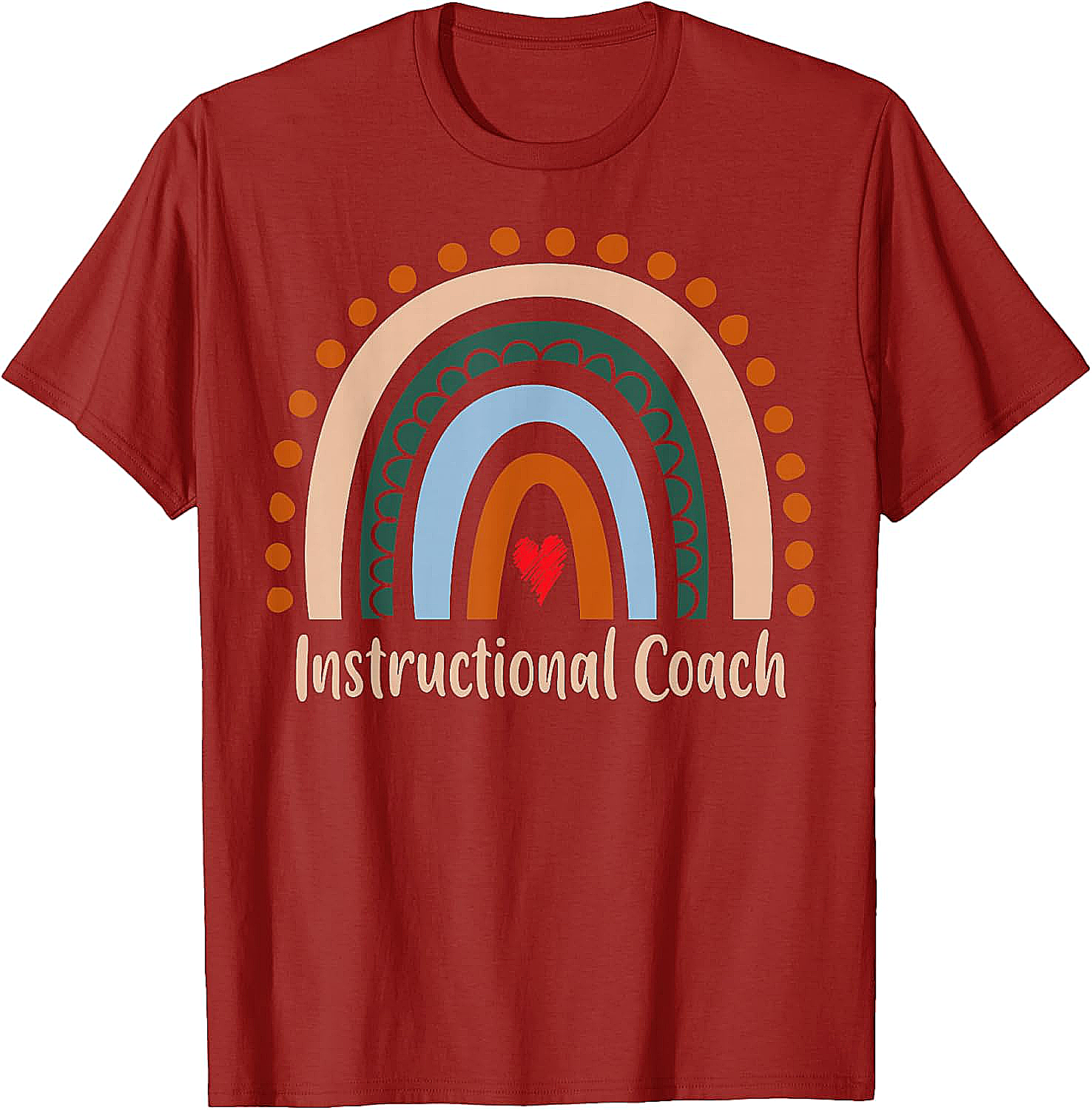  Instructional Coach Boho Rainbow T-Shirt Appreciation Gift