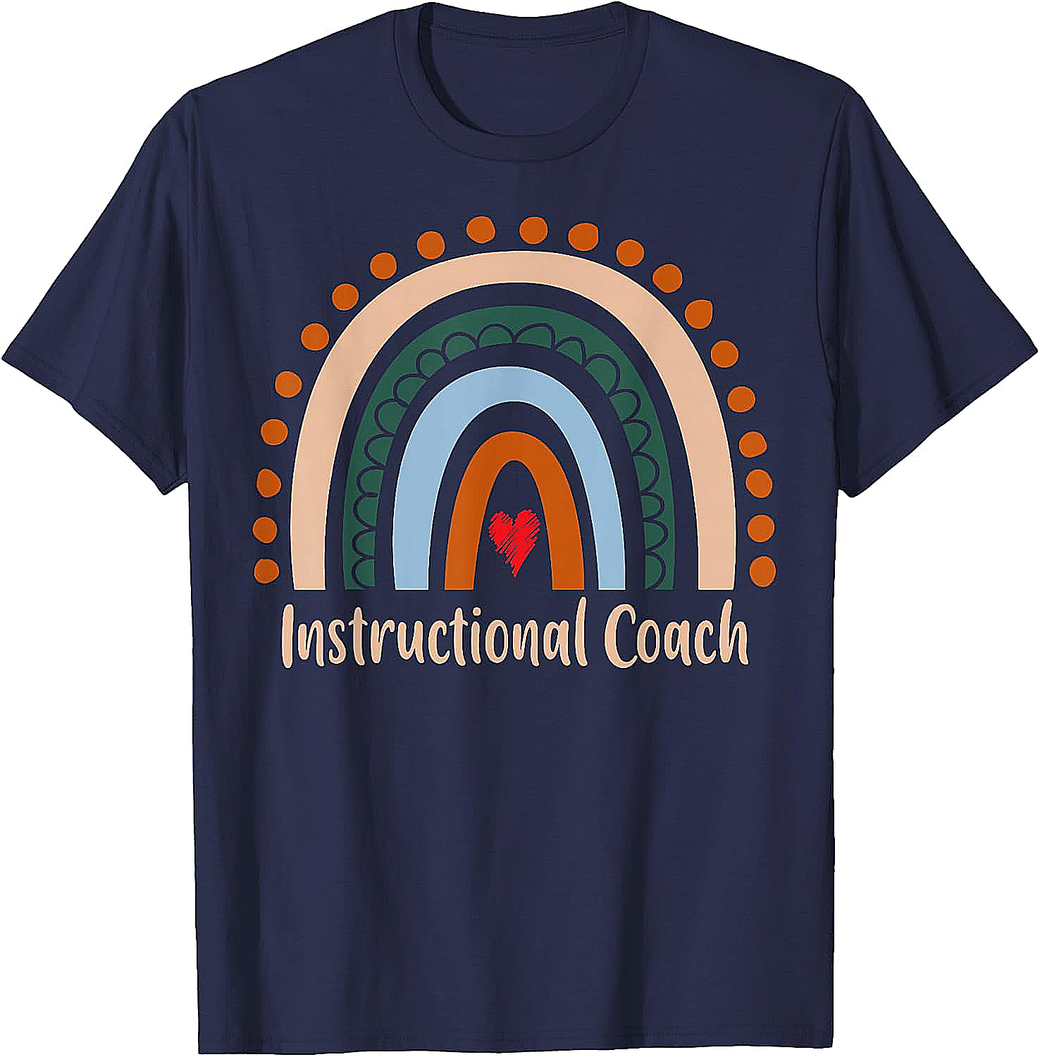  Instructional Coach Boho Rainbow T-Shirt Appreciation Gift