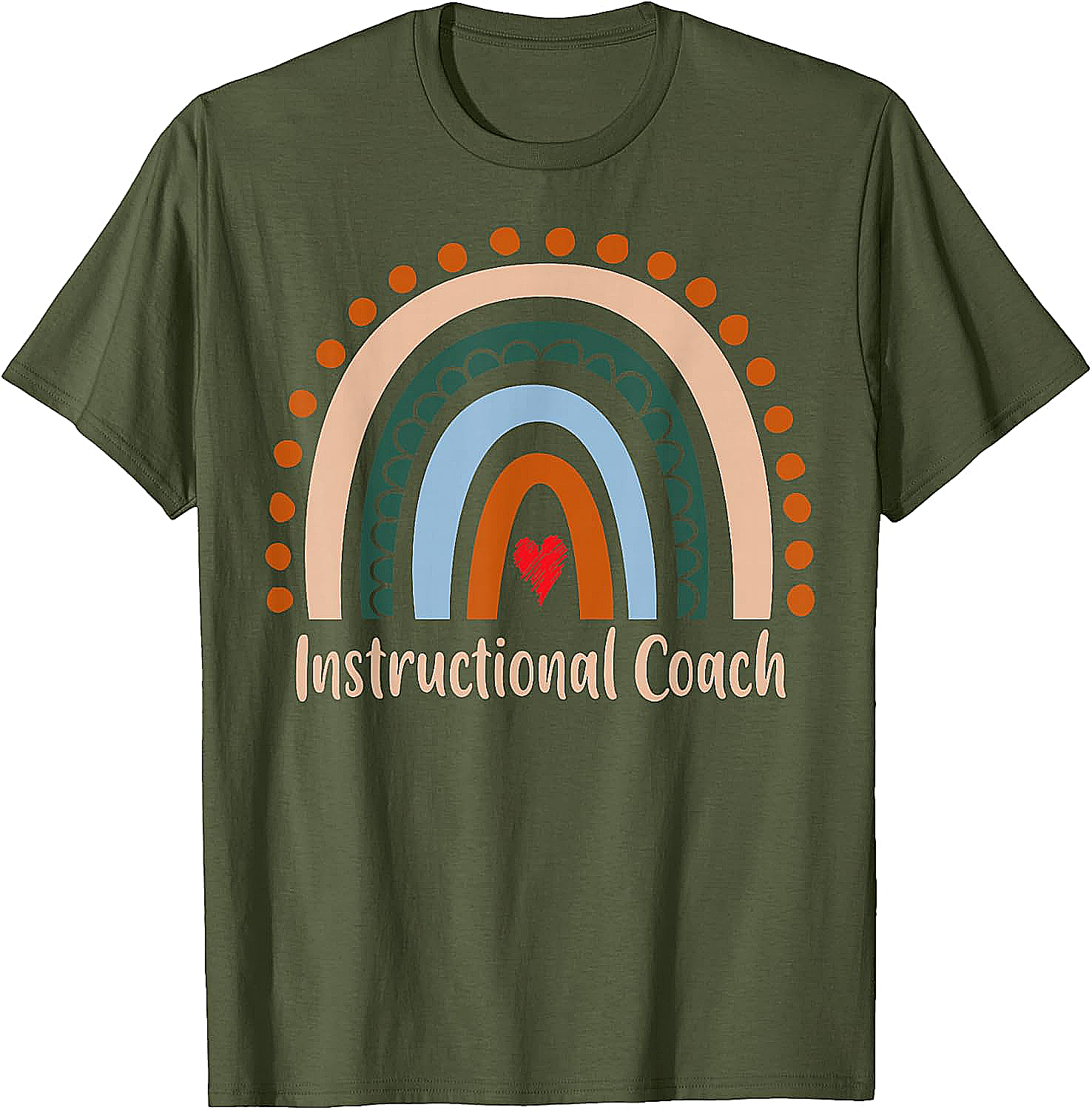  Instructional Coach Boho Rainbow T-Shirt Appreciation Gift