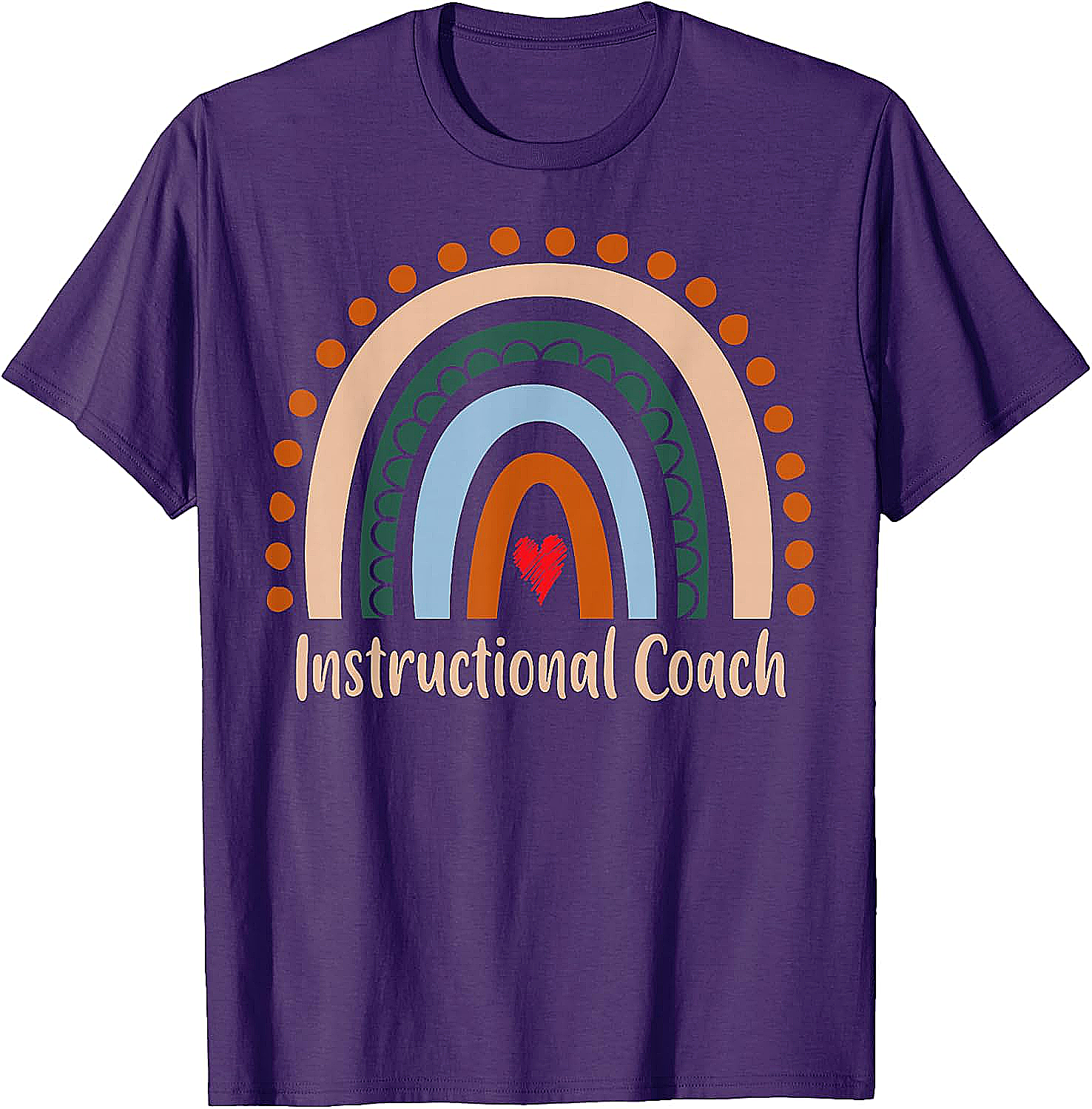  Instructional Coach Boho Rainbow T-Shirt Appreciation Gift