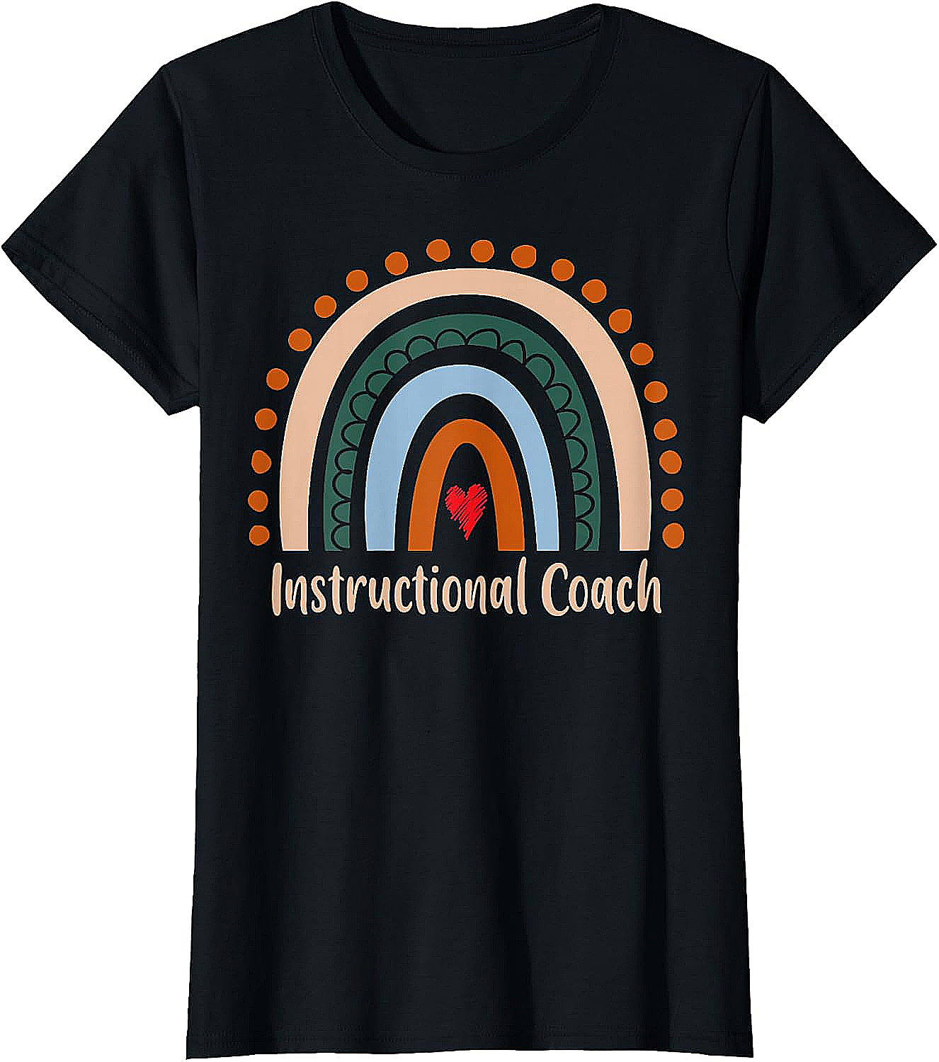  Instructional Coach Boho Rainbow T-Shirt Appreciation Gift