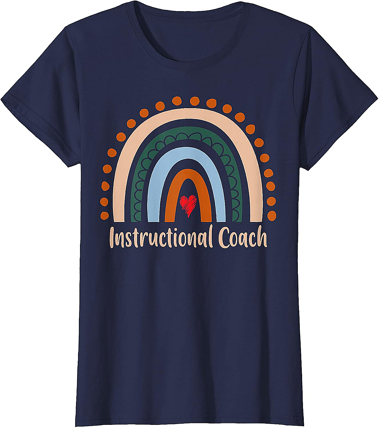  Instructional Coach Boho Rainbow T-Shirt Appreciation Gift