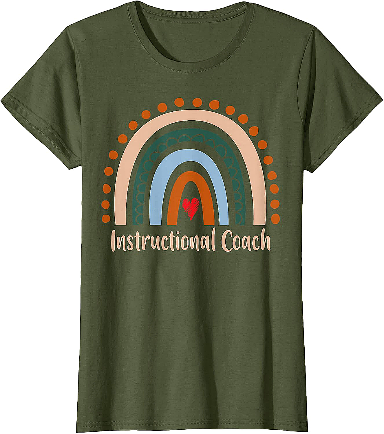  Instructional Coach Boho Rainbow T-Shirt Appreciation Gift