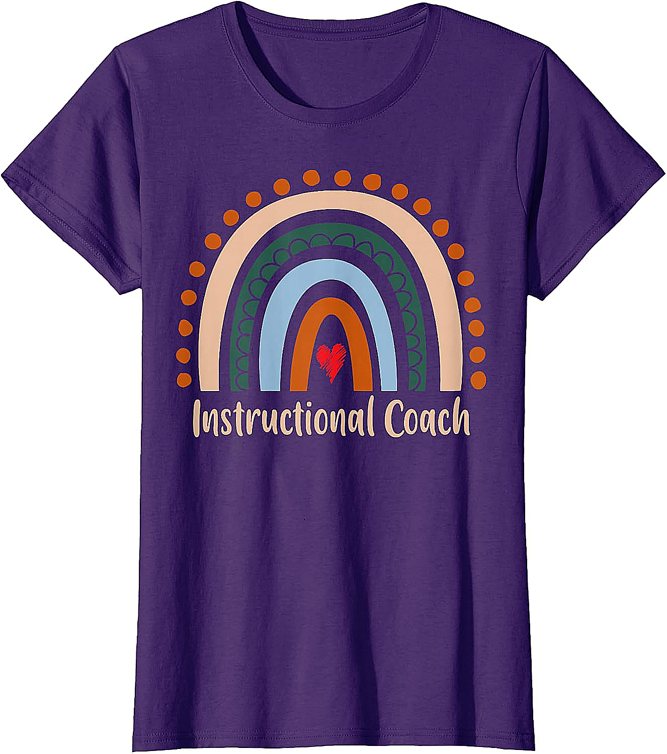  Instructional Coach Boho Rainbow T-Shirt Appreciation Gift