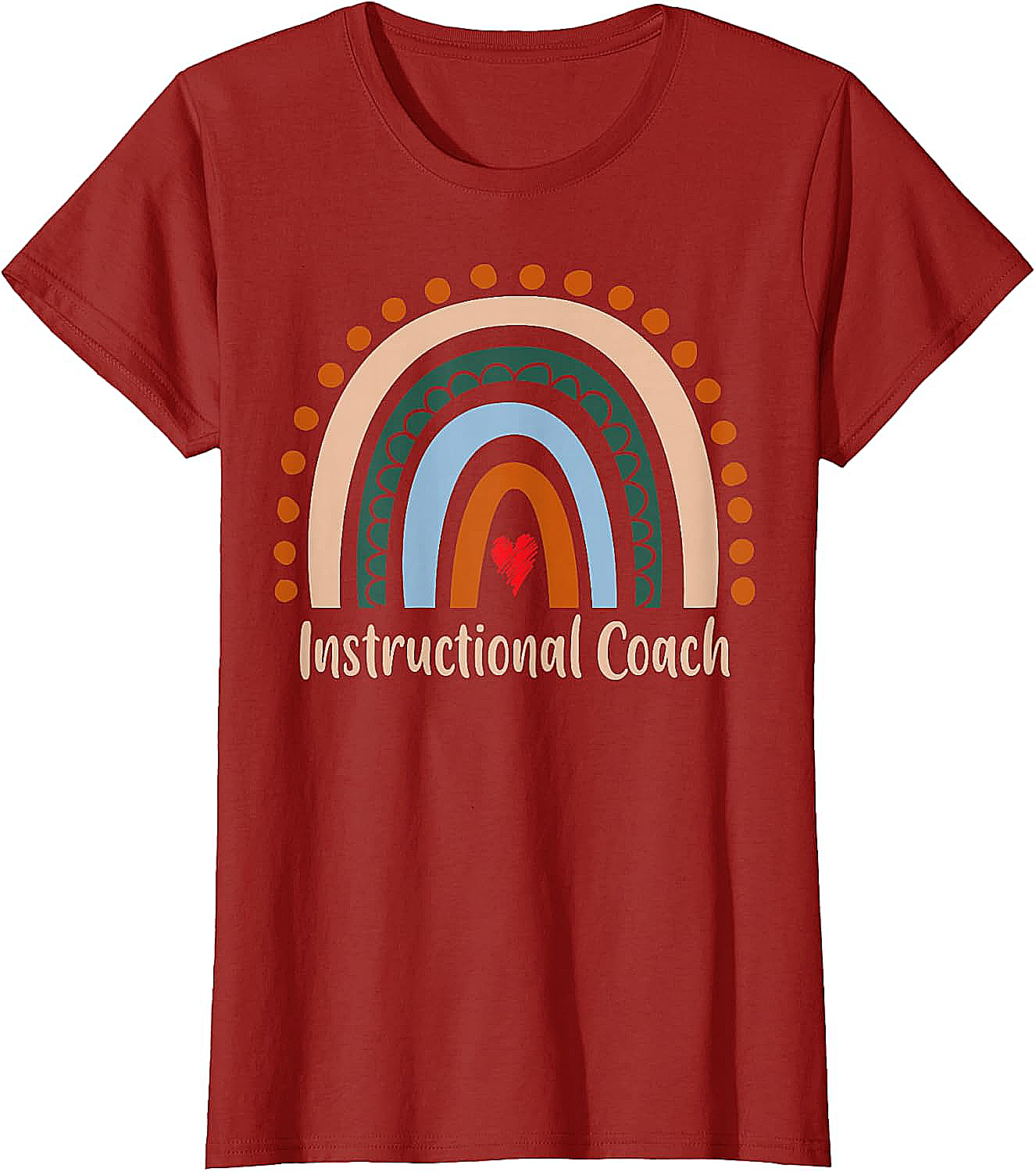  Instructional Coach Boho Rainbow T-Shirt Appreciation Gift