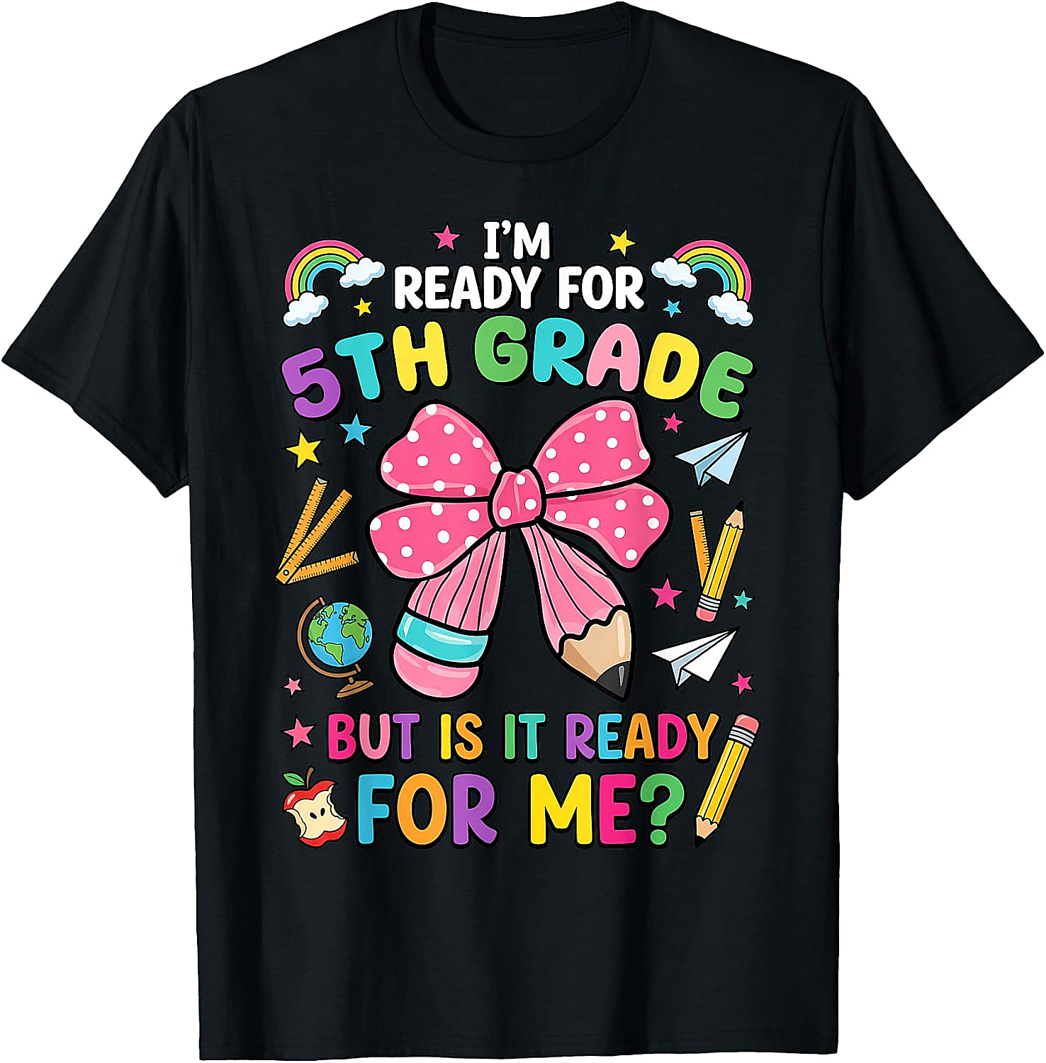 I'm Ready for 5th Grade Pencil Bow Tee Back to School