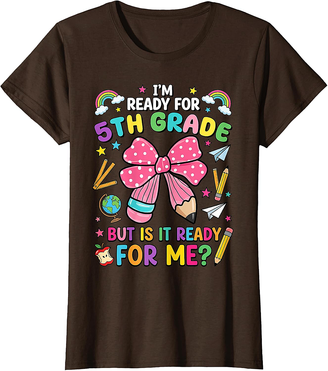  I'm Ready for 5th Grade Pencil Bow Tee Back to School