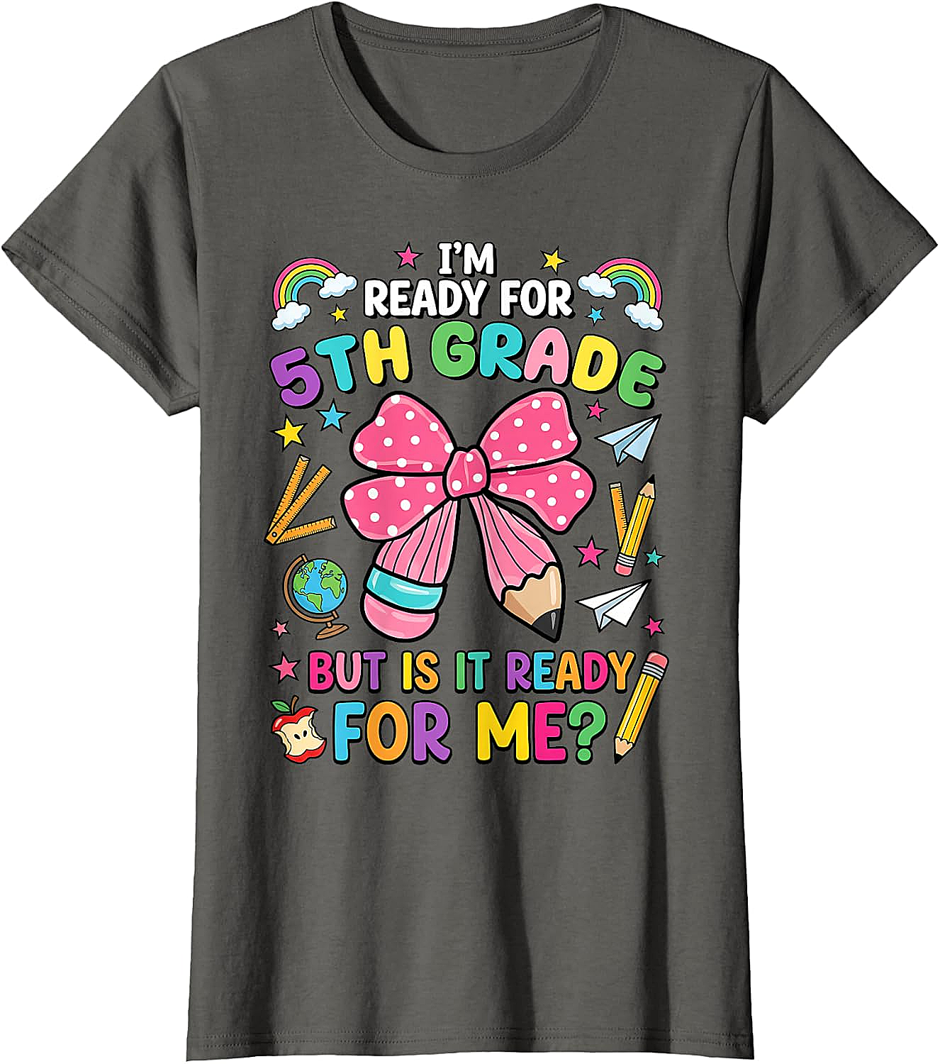  I'm Ready for 5th Grade Pencil Bow Tee Back to School