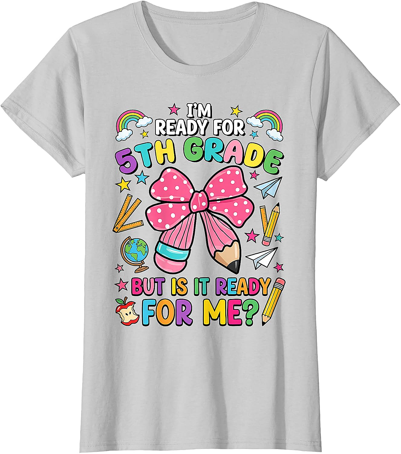  I'm Ready for 5th Grade Pencil Bow Tee Back to School