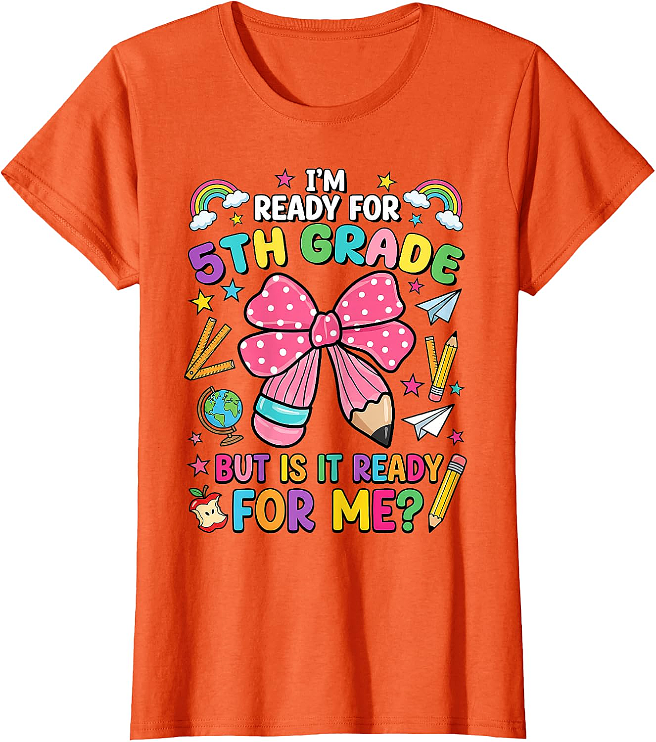  I'm Ready for 5th Grade Pencil Bow Tee Back to School