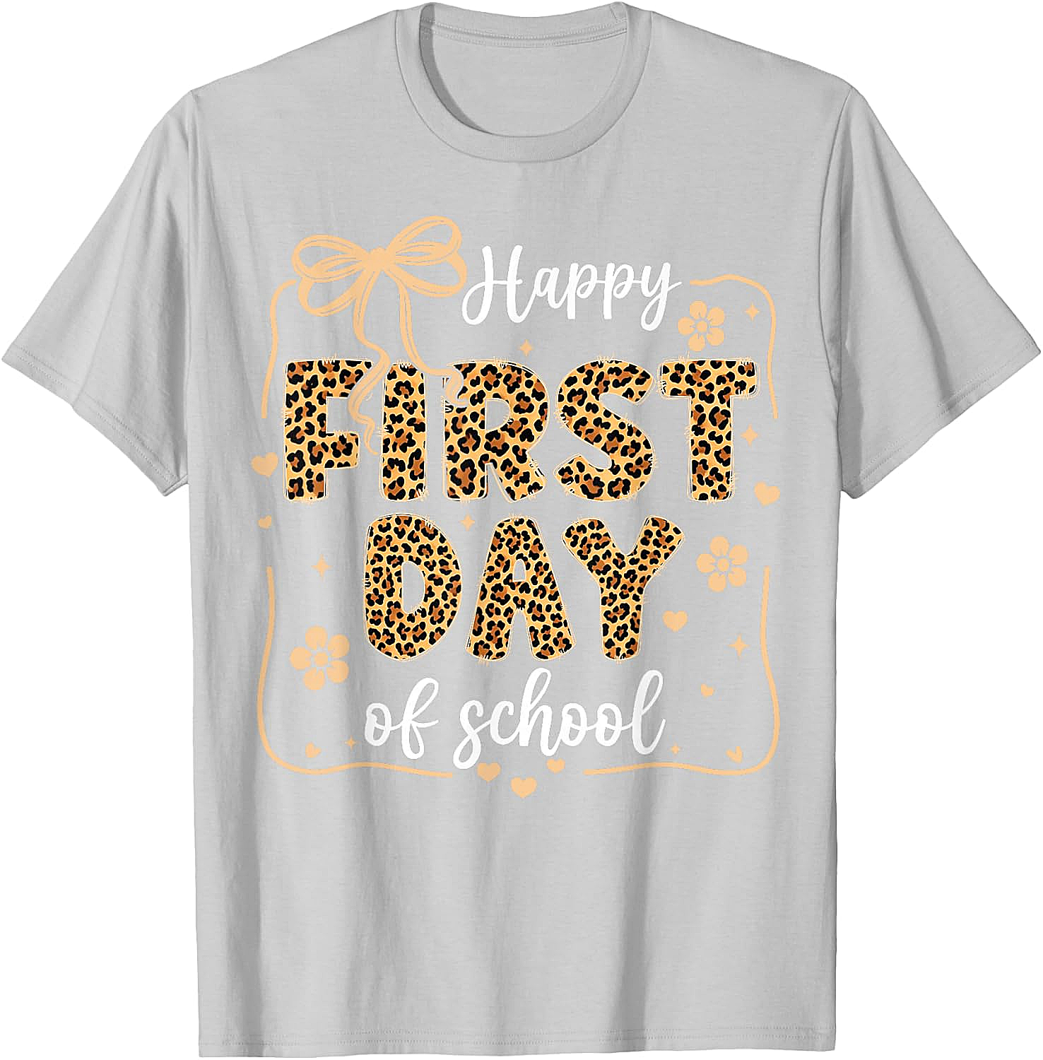Cute Leopard Happy First Day of School T-Shirt