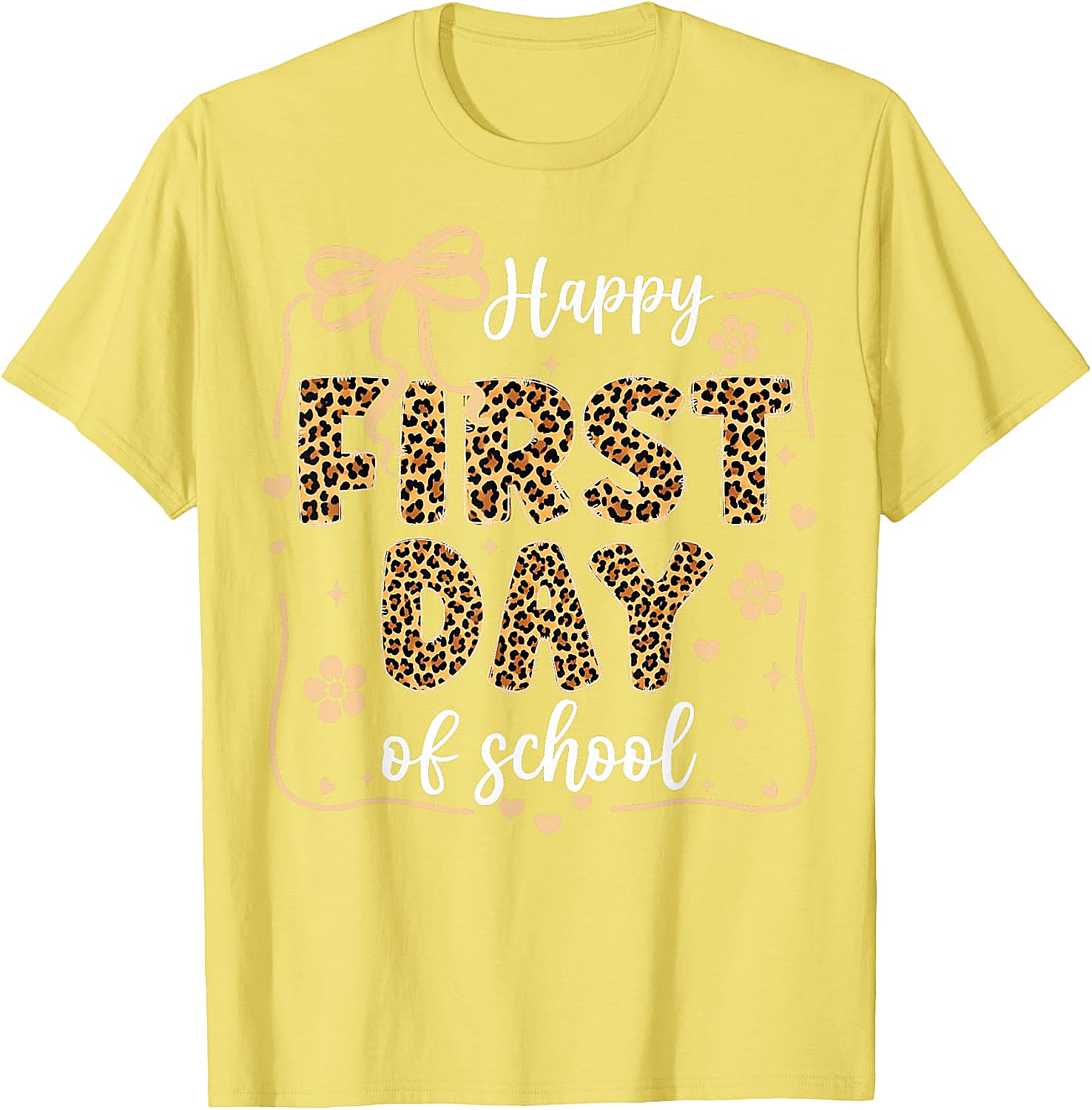 Cute Leopard Happy First Day of School T-Shirt