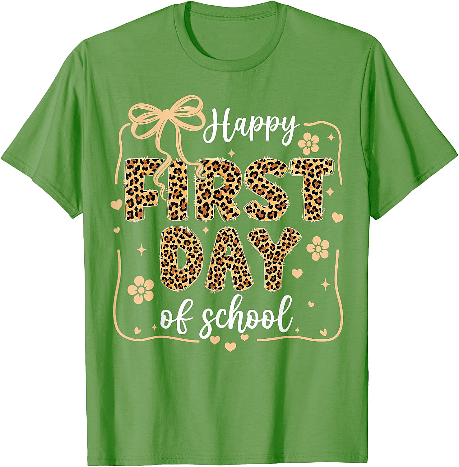 Cute Leopard Happy First Day of School T-Shirt