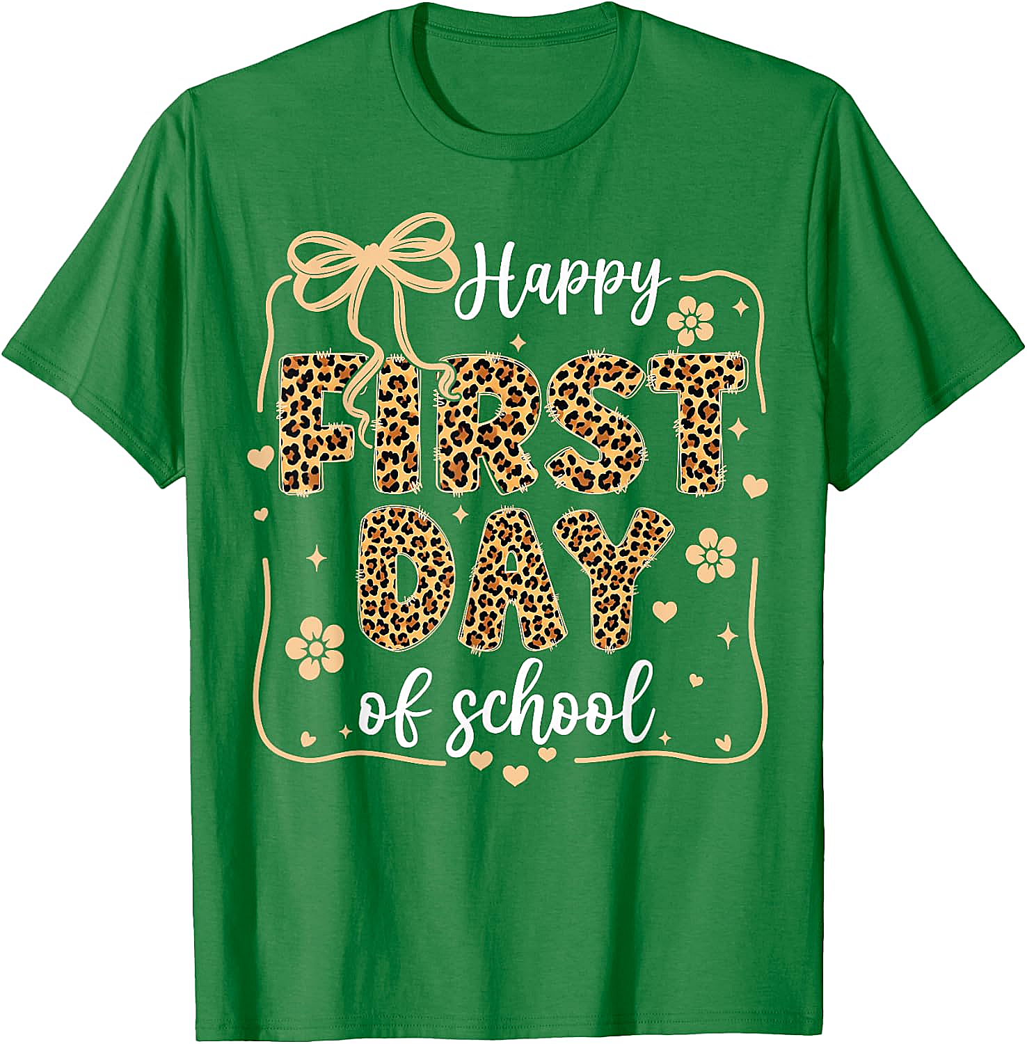 Cute Leopard Happy First Day of School T-Shirt