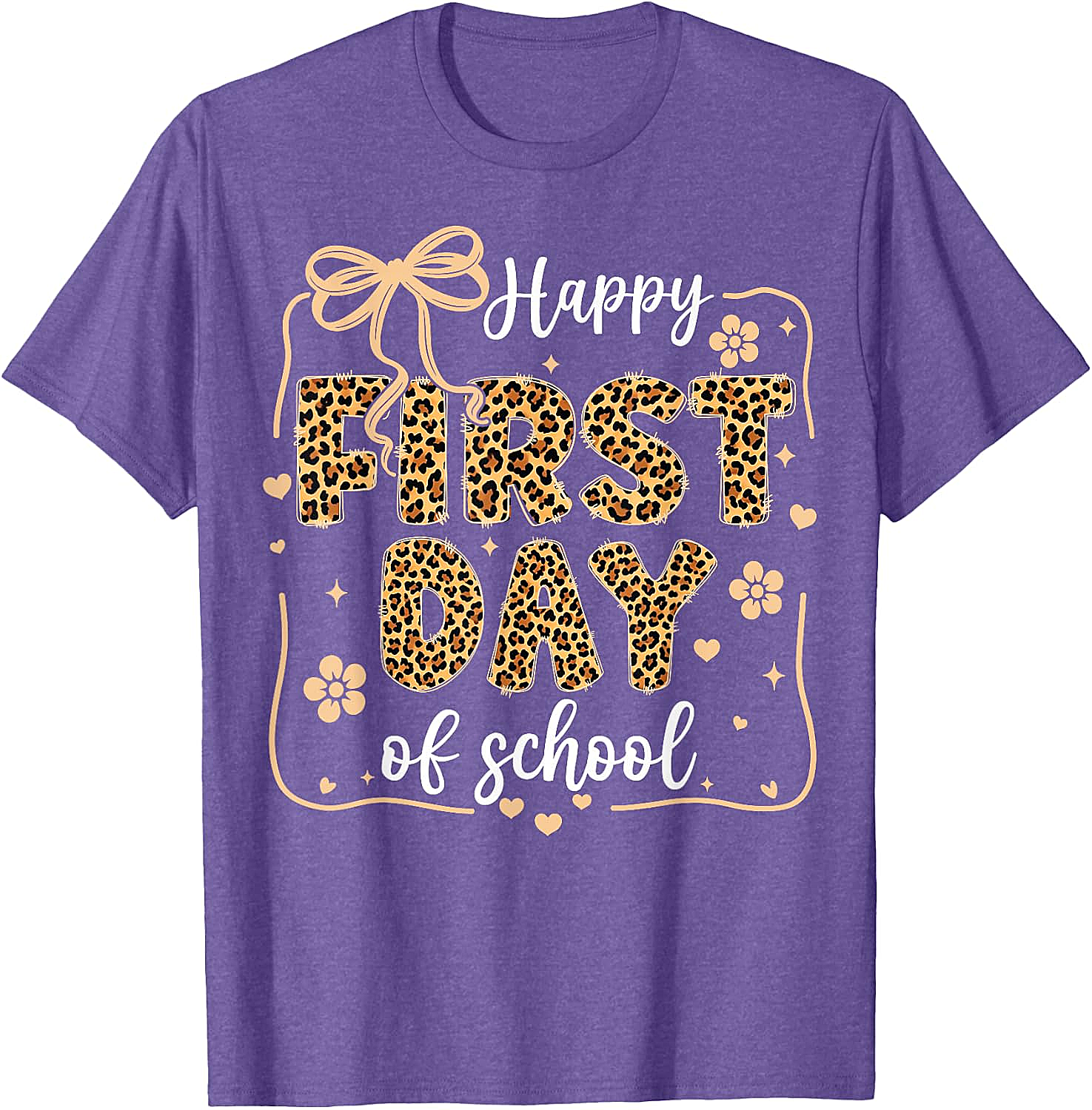 Cute Leopard Happy First Day of School T-Shirt