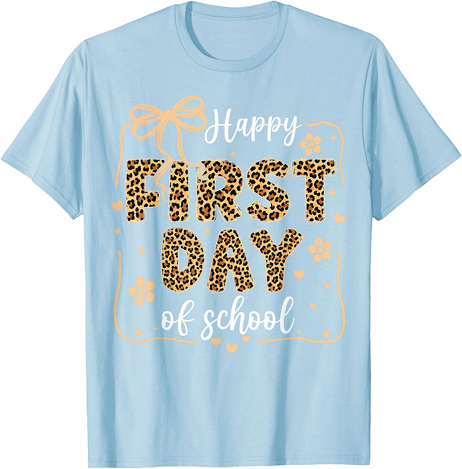 Cute Leopard Happy First Day of School T-Shirt