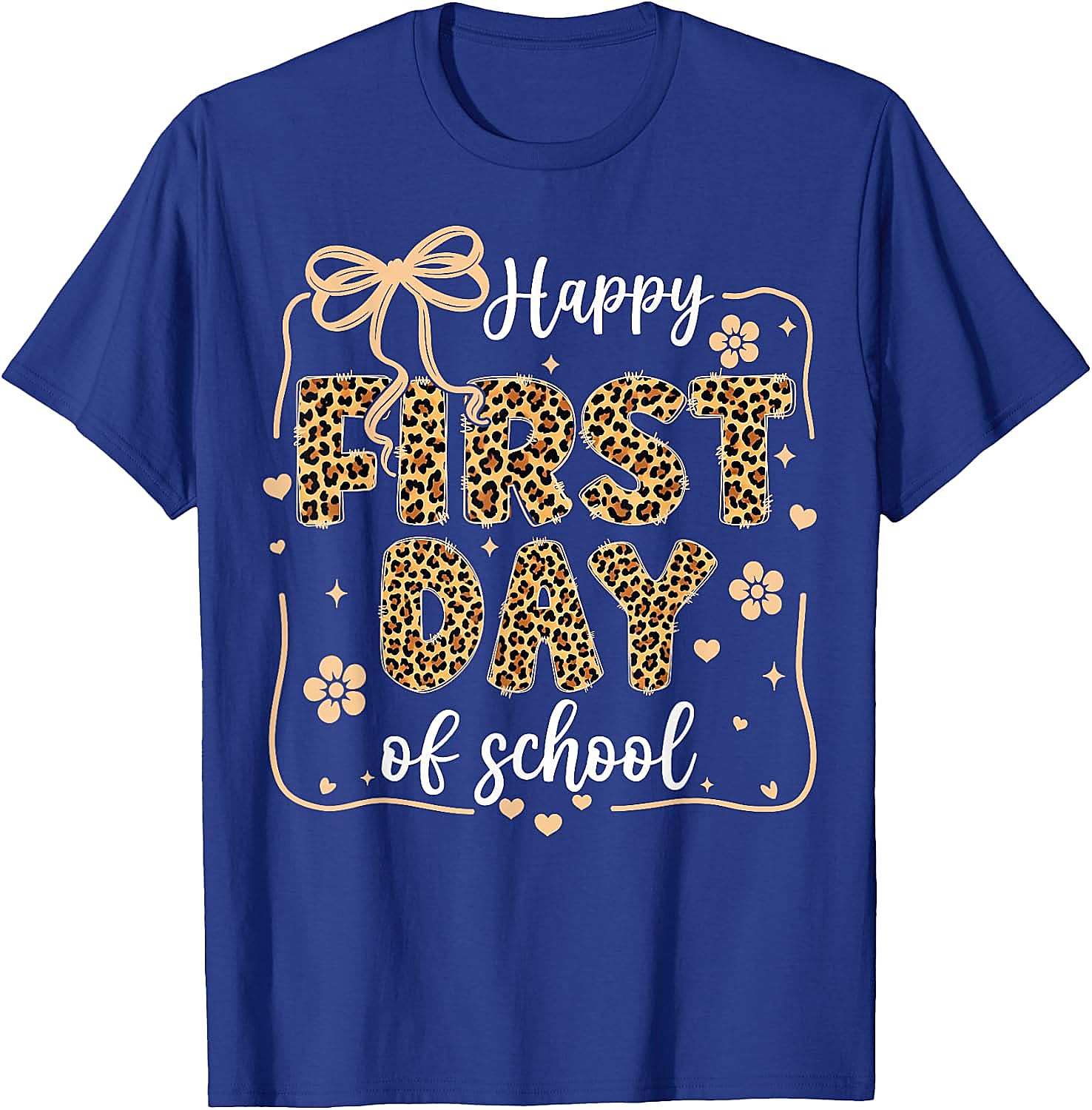 Cute Leopard Happy First Day of School T-Shirt