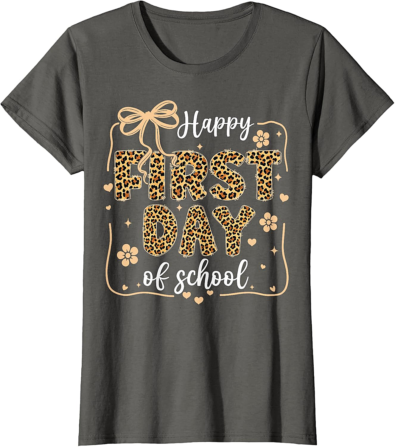 Cute Leopard Happy First Day of School T-Shirt