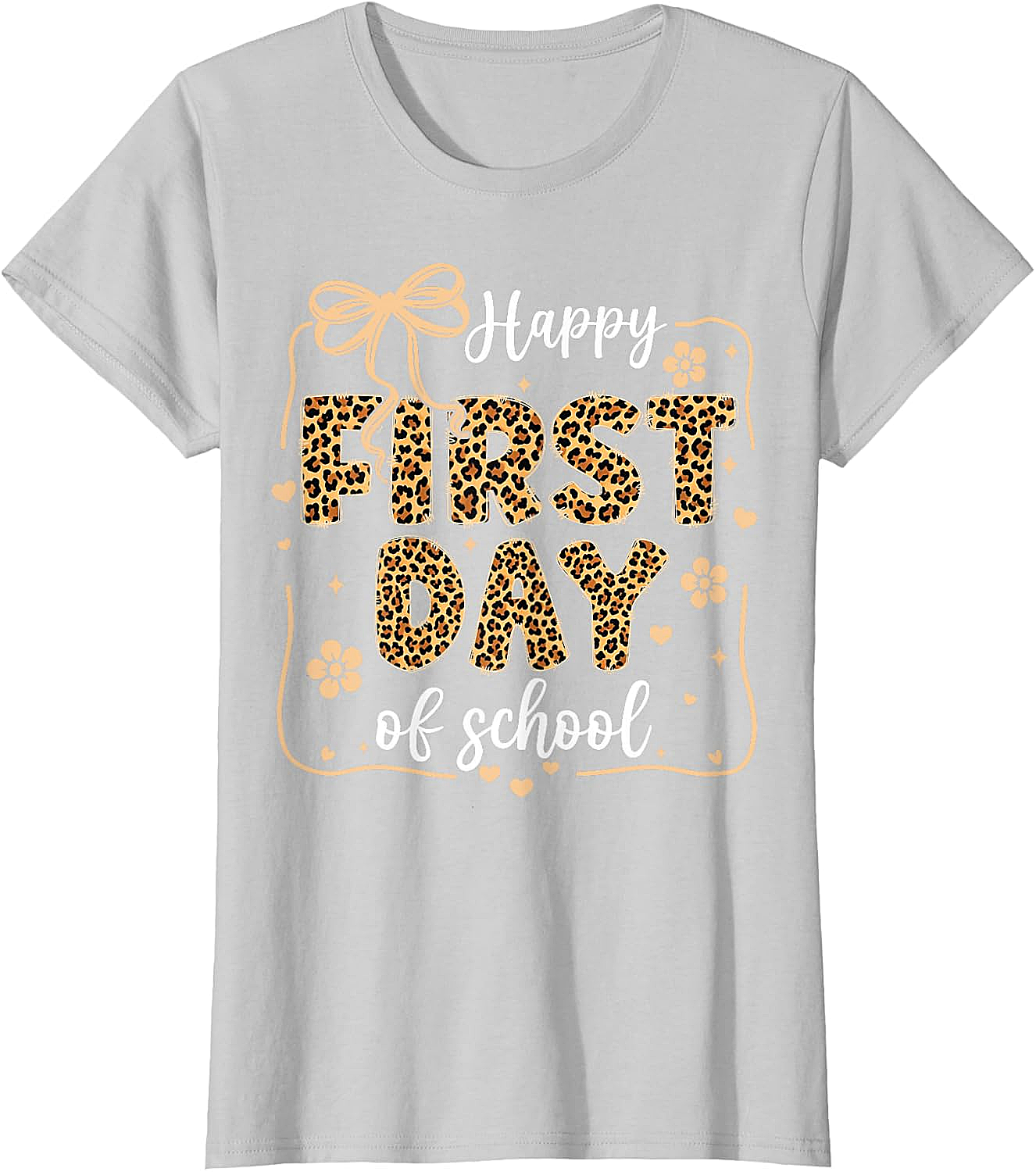 Cute Leopard Happy First Day of School T-Shirt