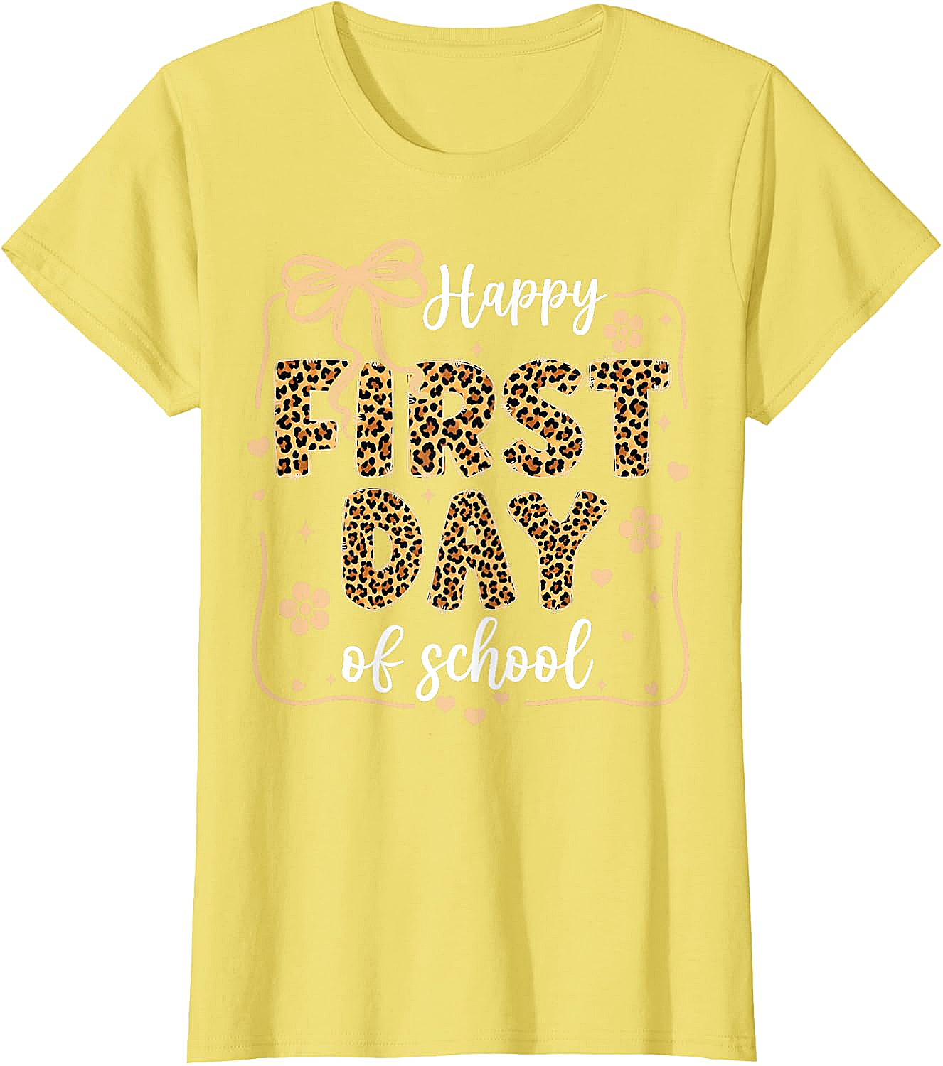 Cute Leopard Happy First Day of School T-Shirt