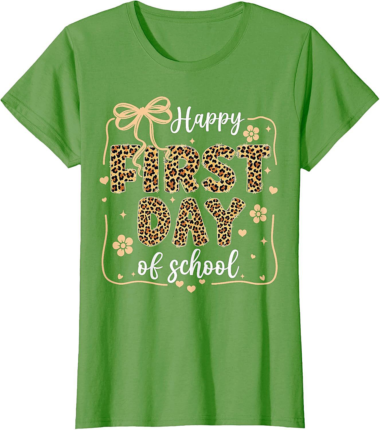 Cute Leopard Happy First Day of School T-Shirt
