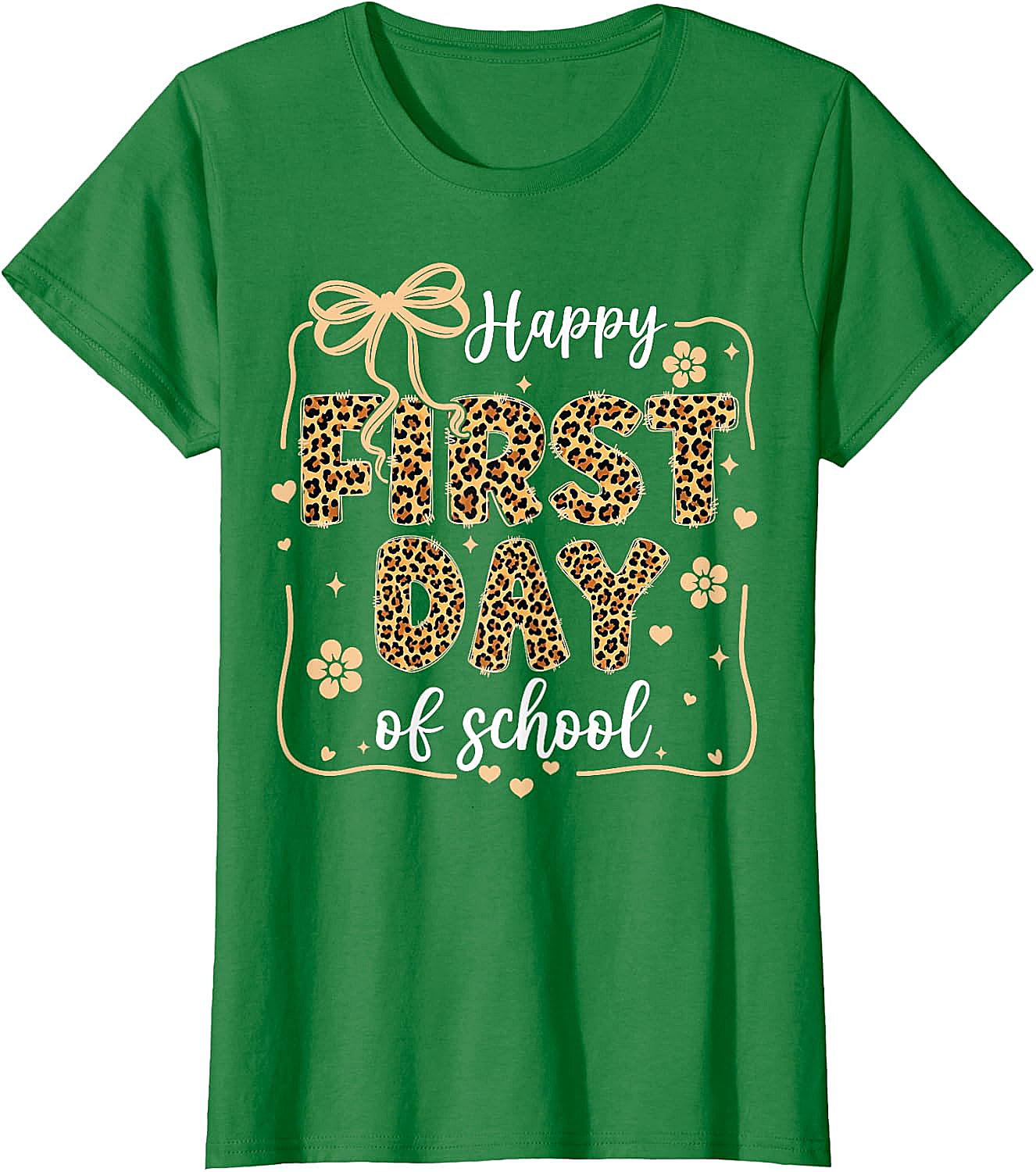 Cute Leopard Happy First Day of School T-Shirt