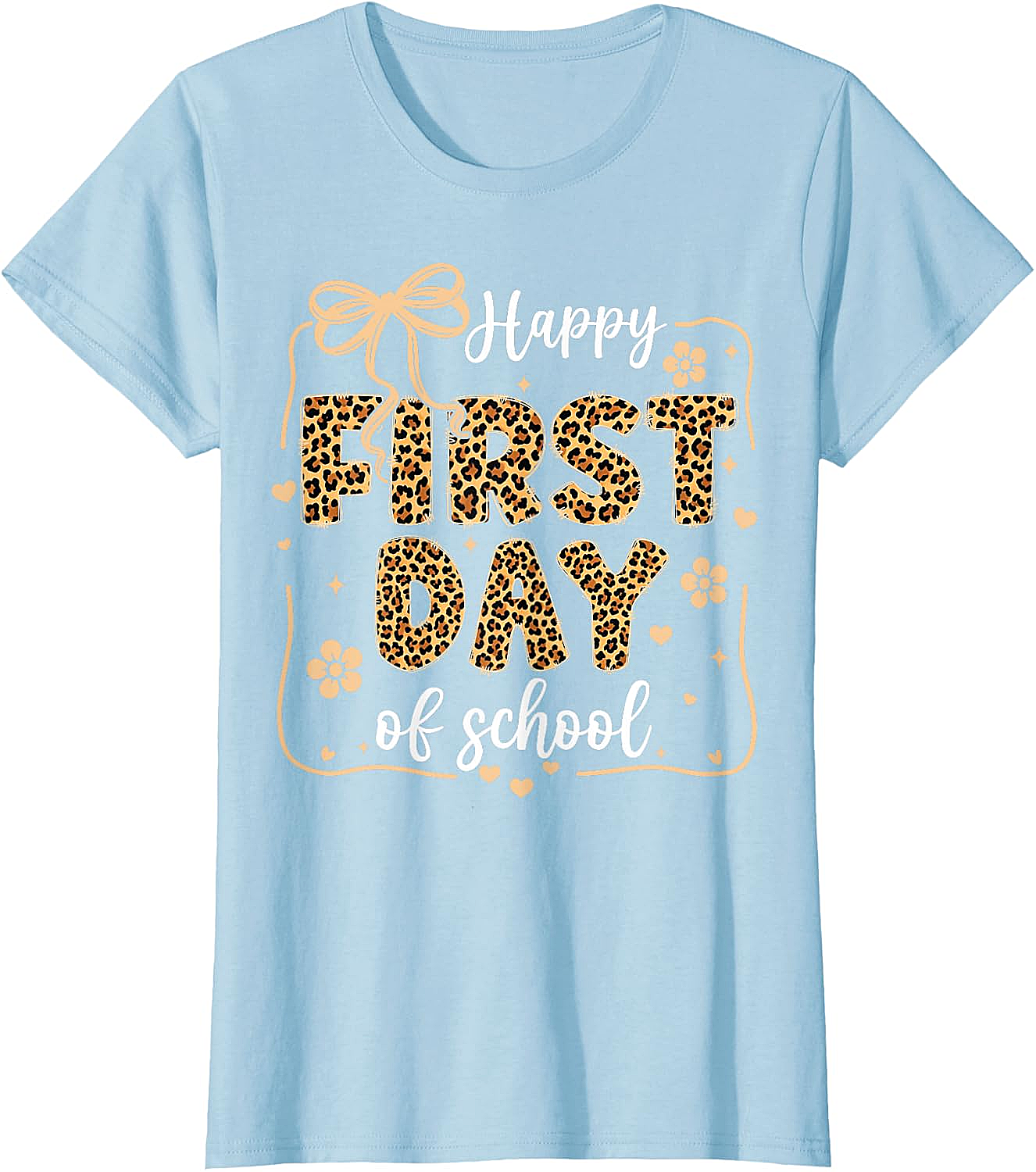 Cute Leopard Happy First Day of School T-Shirt