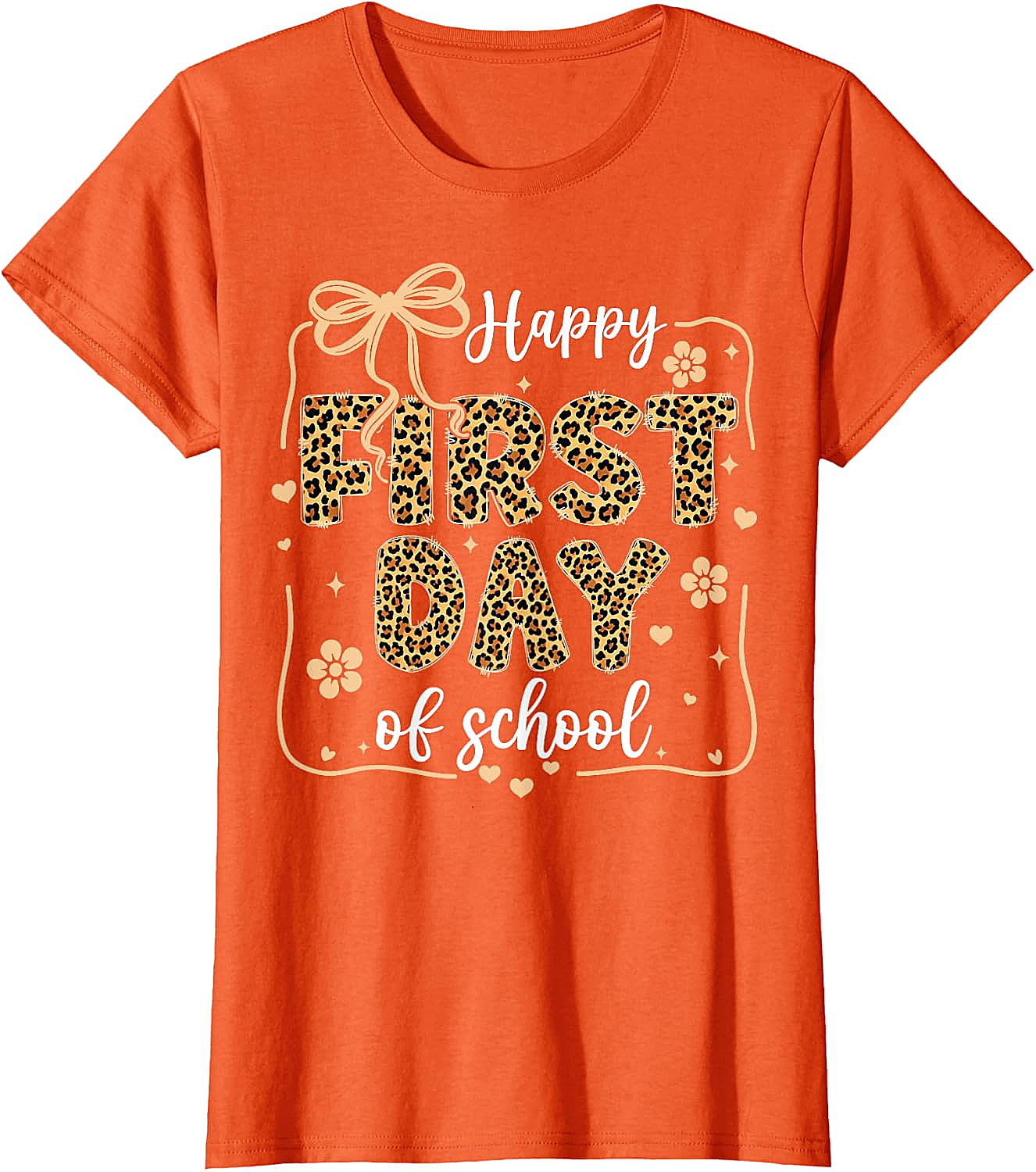 Cute Leopard Happy First Day of School T-Shirt