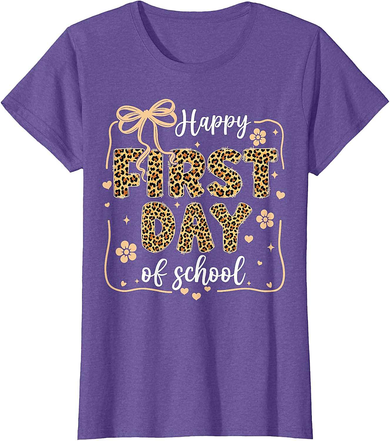 Cute Leopard Happy First Day of School T-Shirt