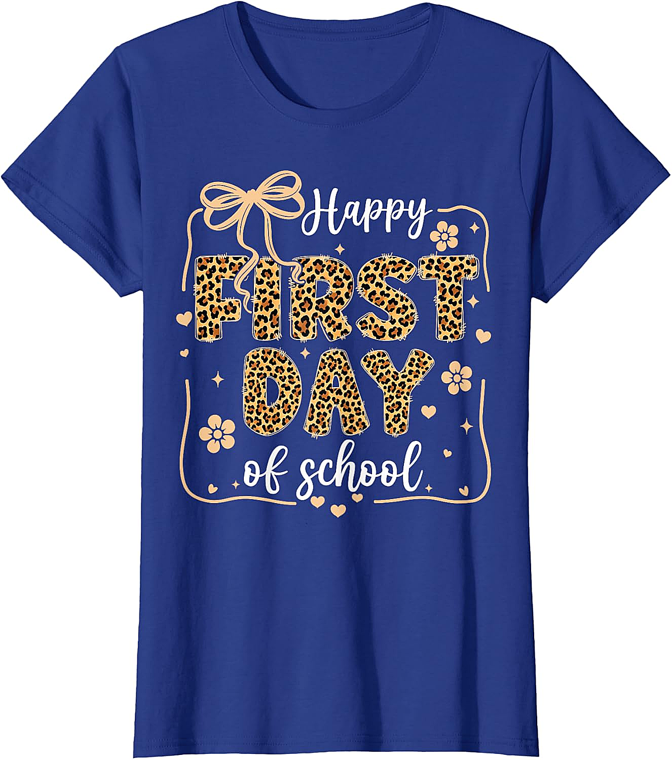 Cute Leopard Happy First Day of School T-Shirt