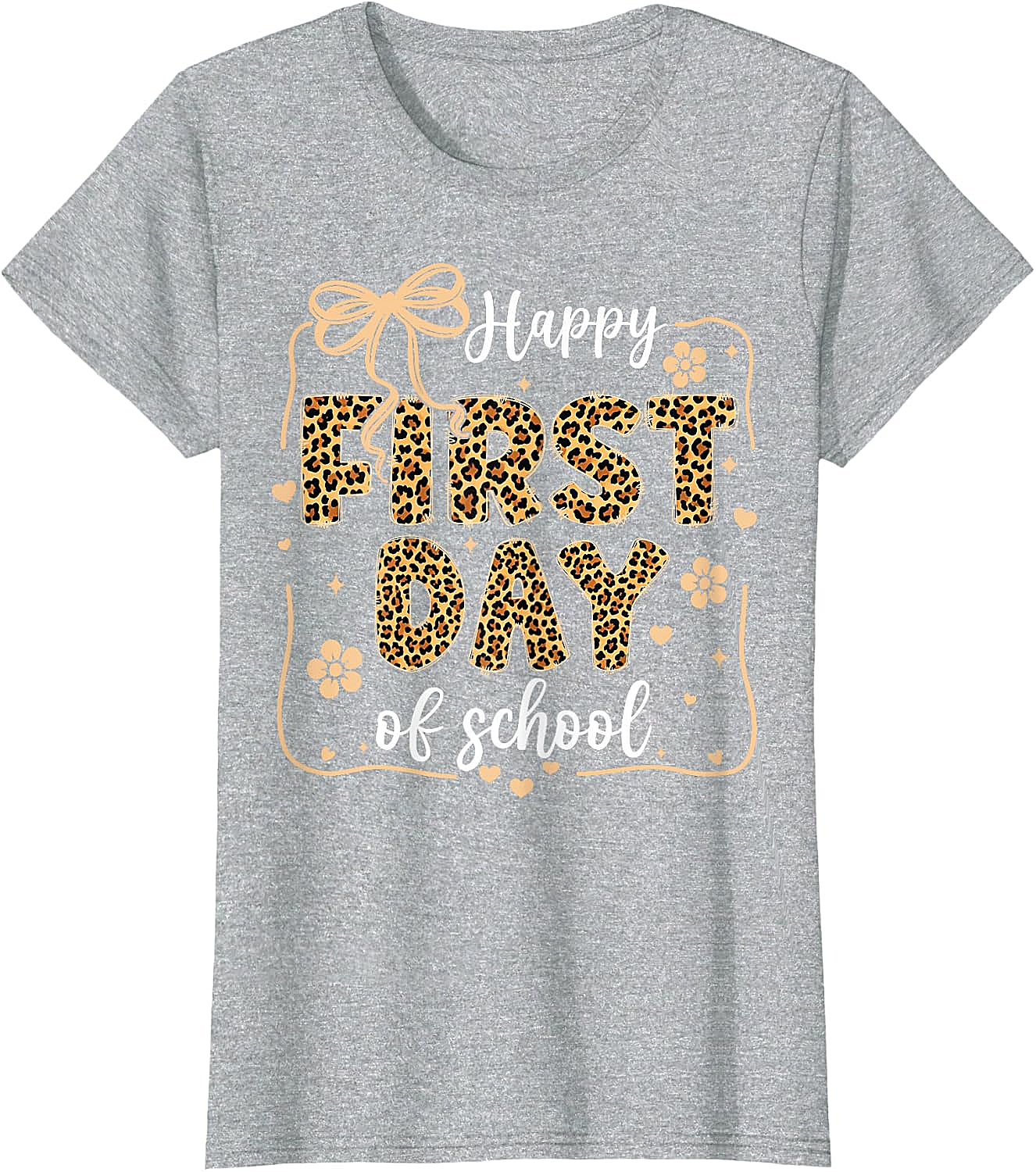 Cute Leopard Happy First Day of School T-Shirt