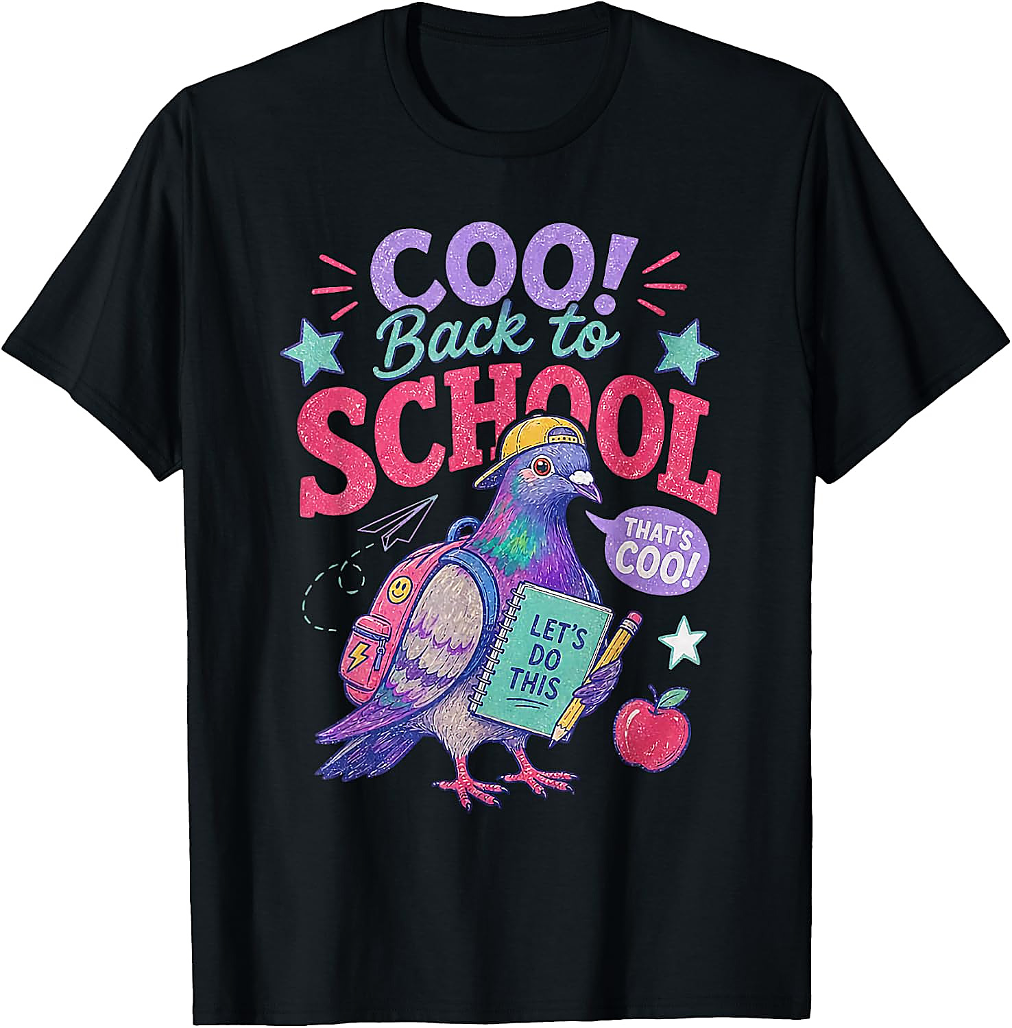 Back to School Pigeon T-Shirt | Funny Teacher Student Tee