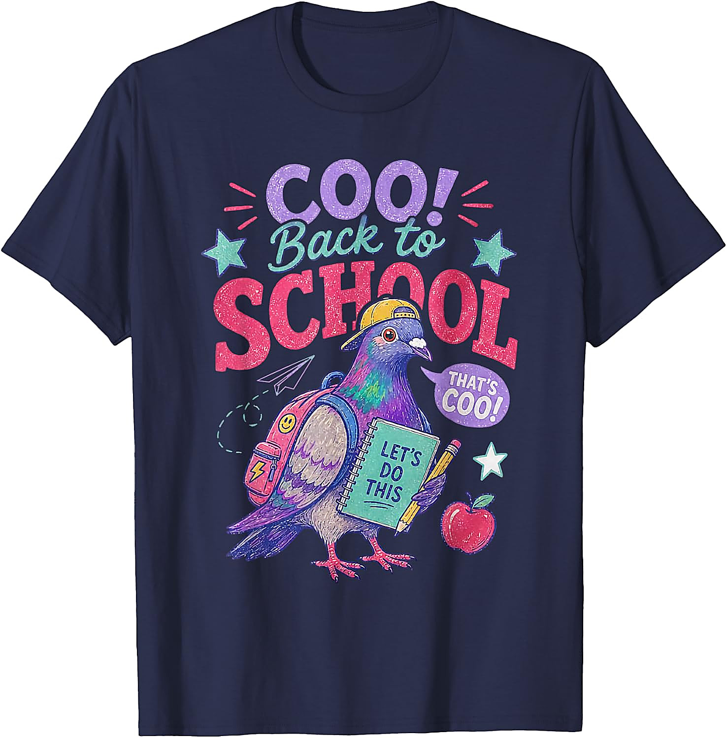 Back to School Pigeon T-Shirt | Funny Teacher Student Tee