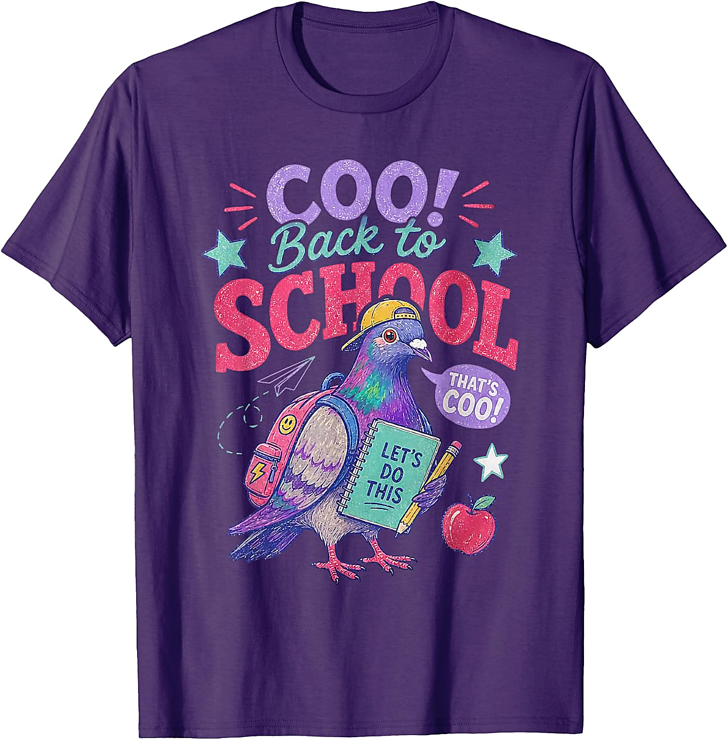 Back to School Pigeon T-Shirt | Funny Teacher Student Tee