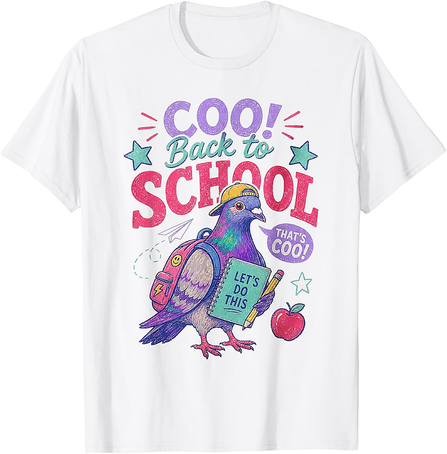 Back to School Pigeon T-Shirt | Funny Teacher Student Tee