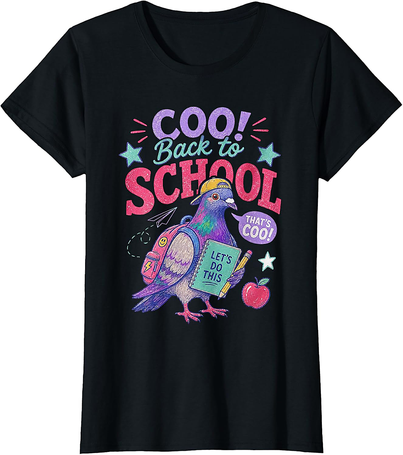 Back to School Pigeon T-Shirt | Funny Teacher Student Tee