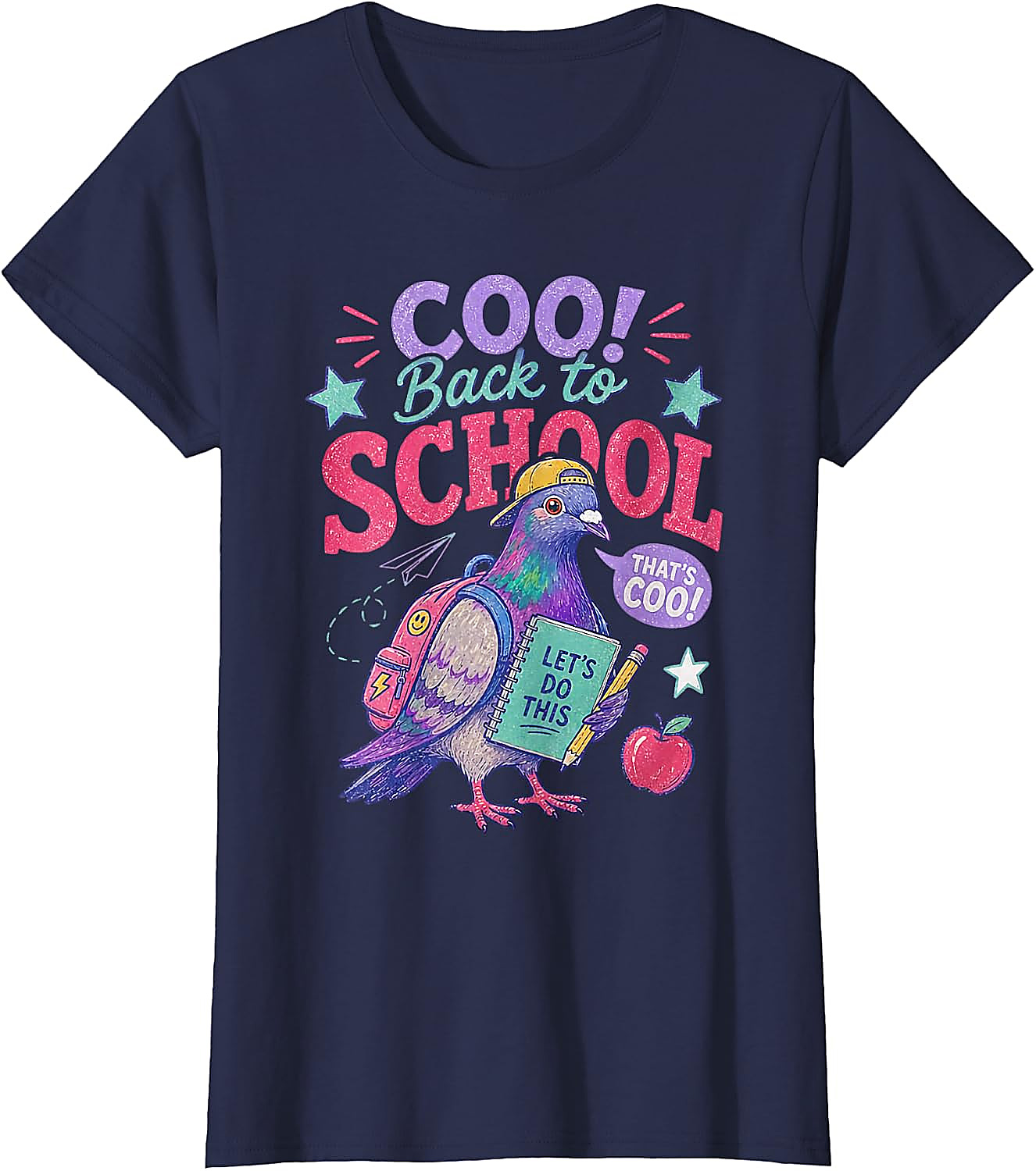 Back to School Pigeon T-Shirt | Funny Teacher Student Tee